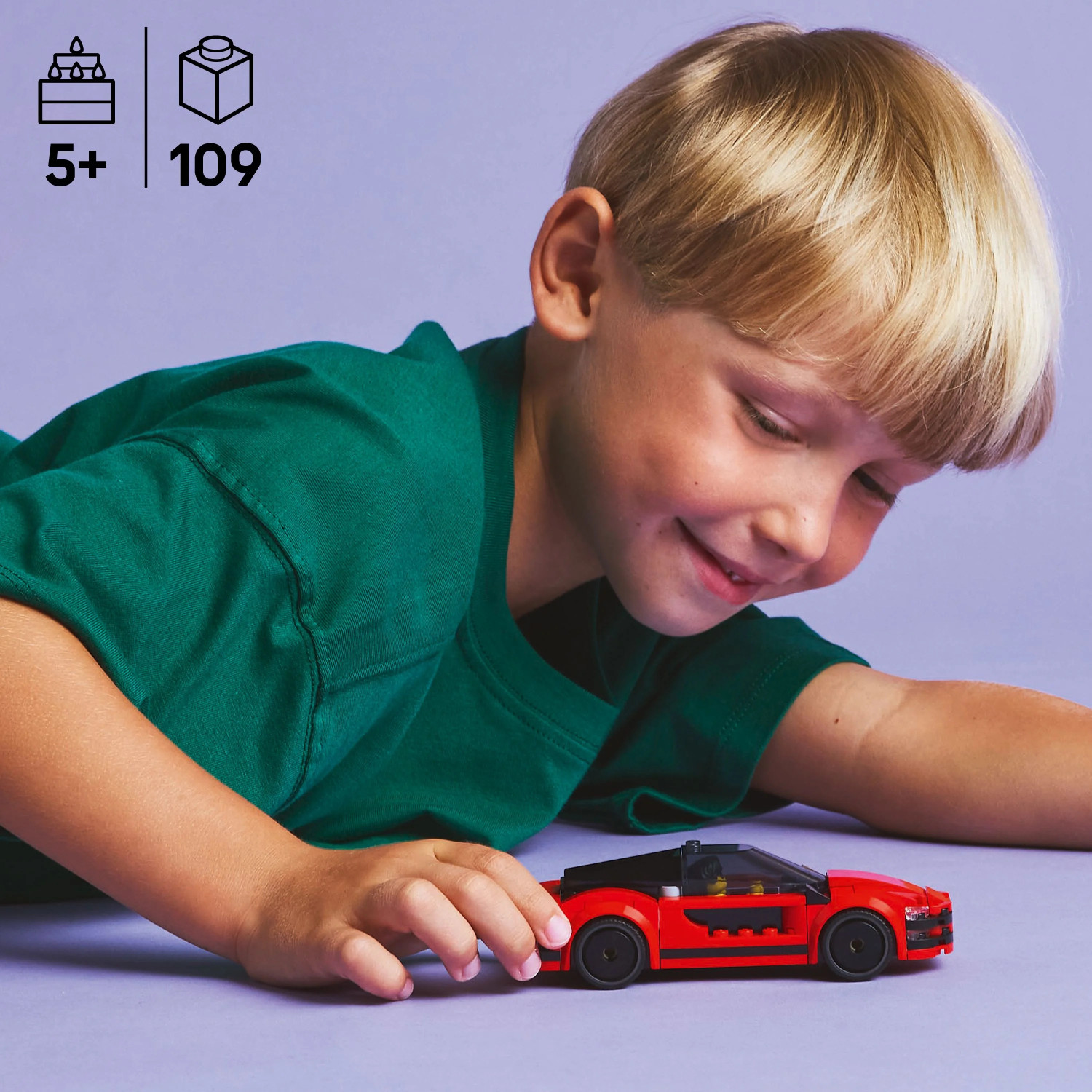 Image of LEGO City Red Sports Car Supercar Toy Vehicle Set 60448 (109 Blocks) (Multicolor)
