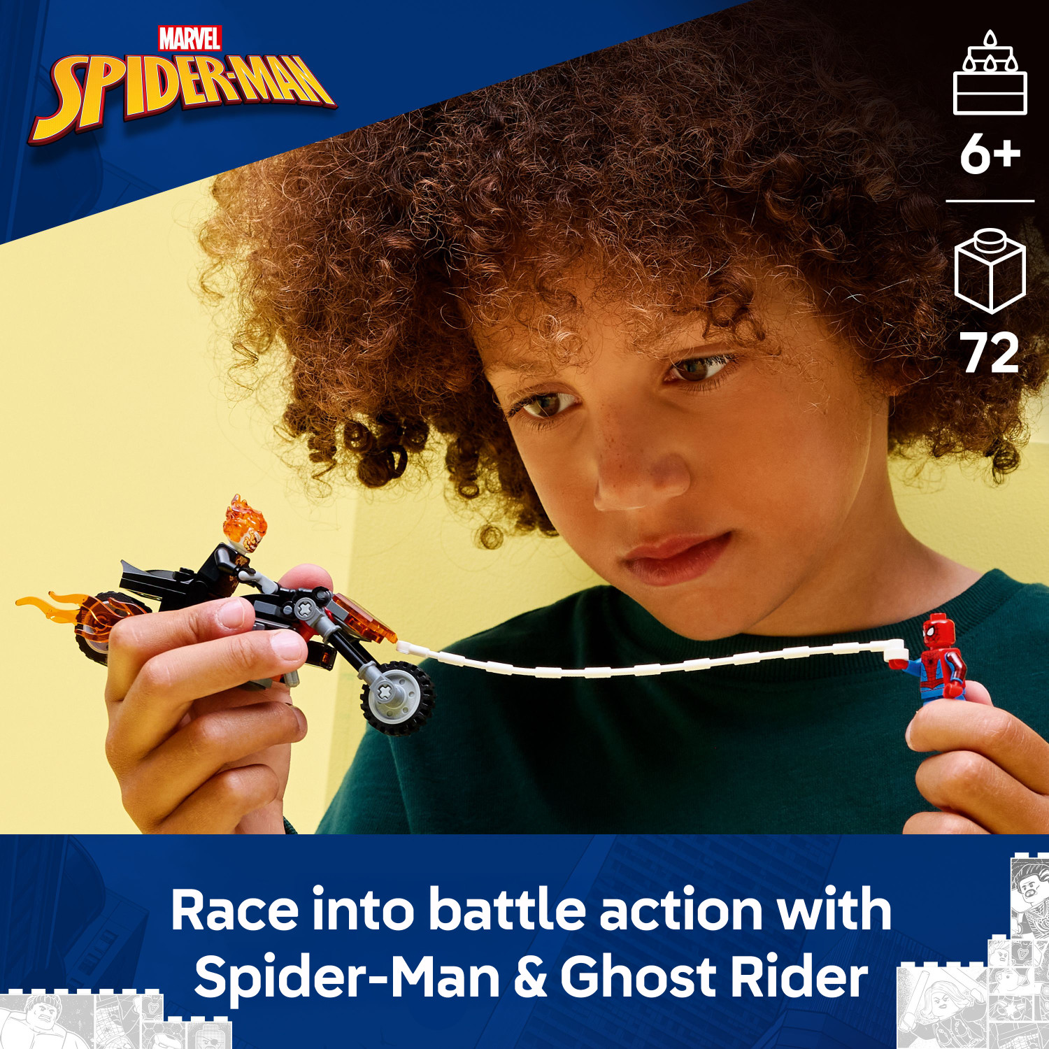 Image of LEGO Marvel SpiderMan vs. Ghost Rider Motorcycle 76335
