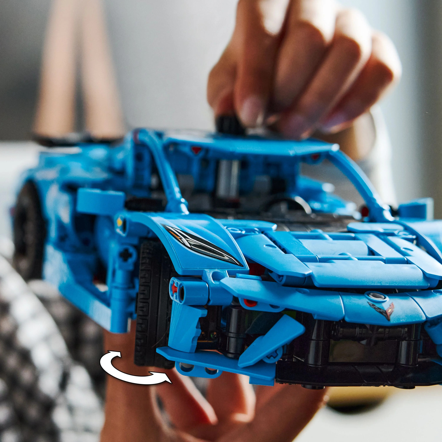Image of LEGO Technic Chevrolet Corvette Stingray Blue Car Model Kit 42217