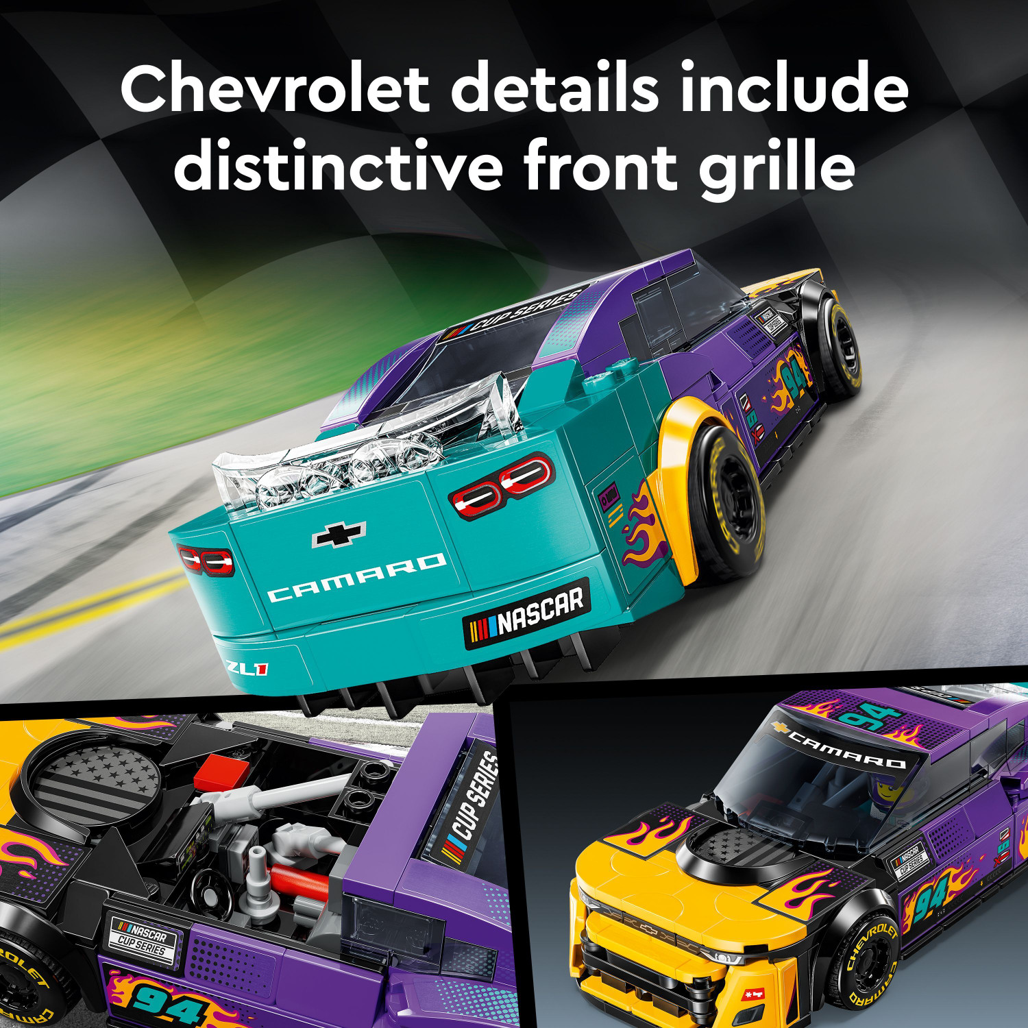 Image of LEGO Speed Champions NASCAR Next Gen Chevrolet Camaro ZL1 76935 (328 Pieces)
