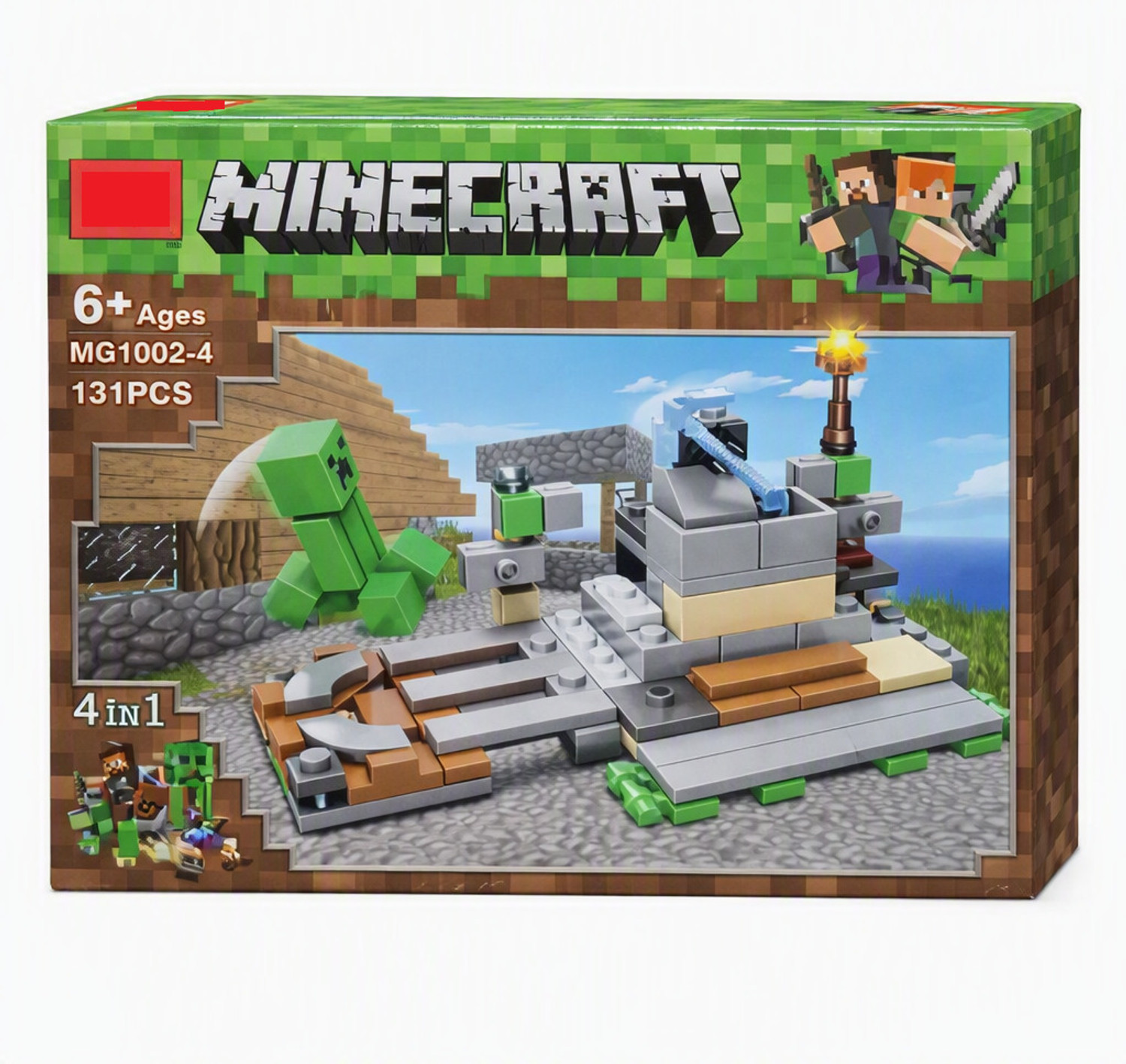 Image of RVEnterprise Minecraft 4 in 1 Building Blocks Set For Kids 6+ - 131 Pieces - MG1002-4