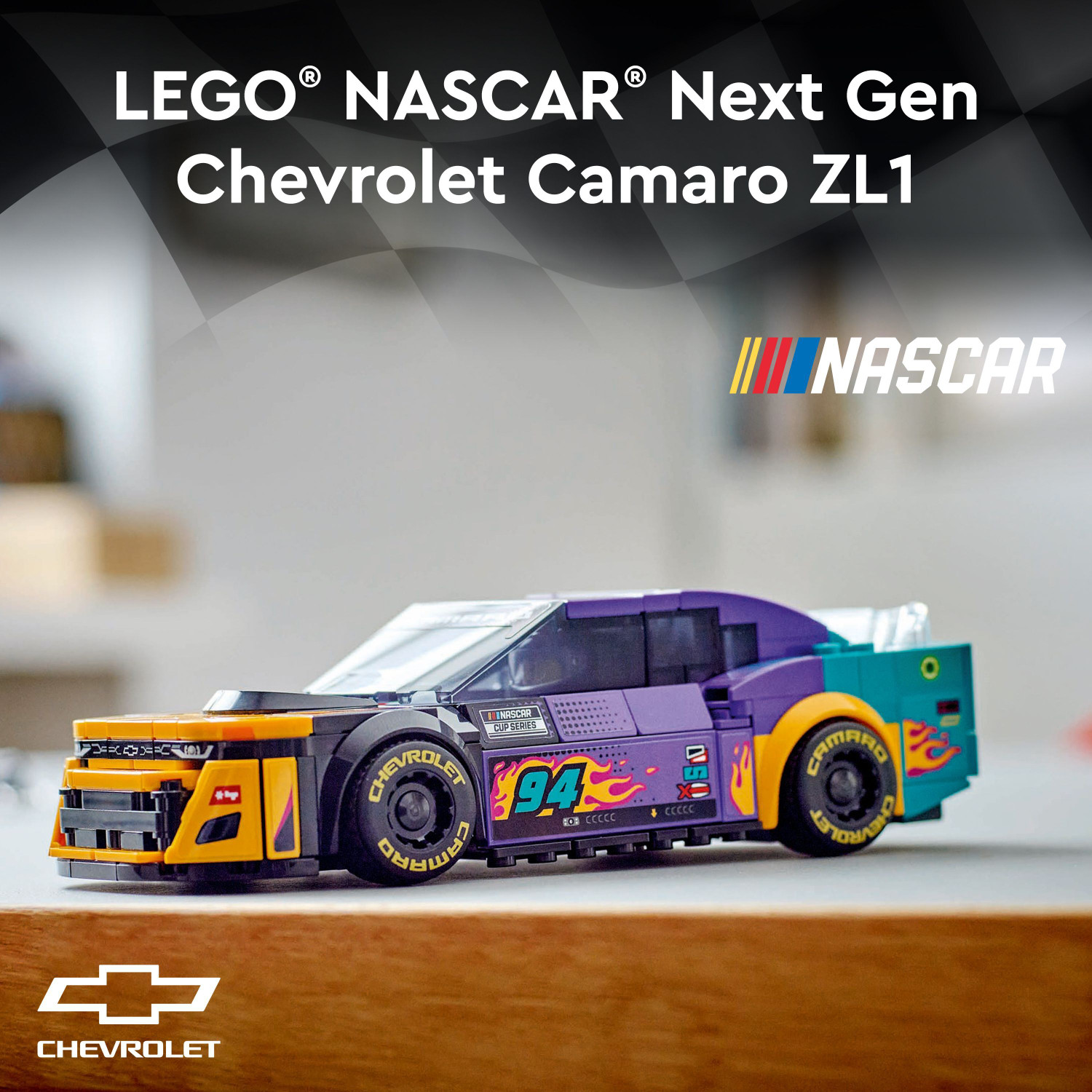 Image of LEGO Speed Champions NASCAR Next Gen Chevrolet Camaro ZL1 76935 (328 Pieces)