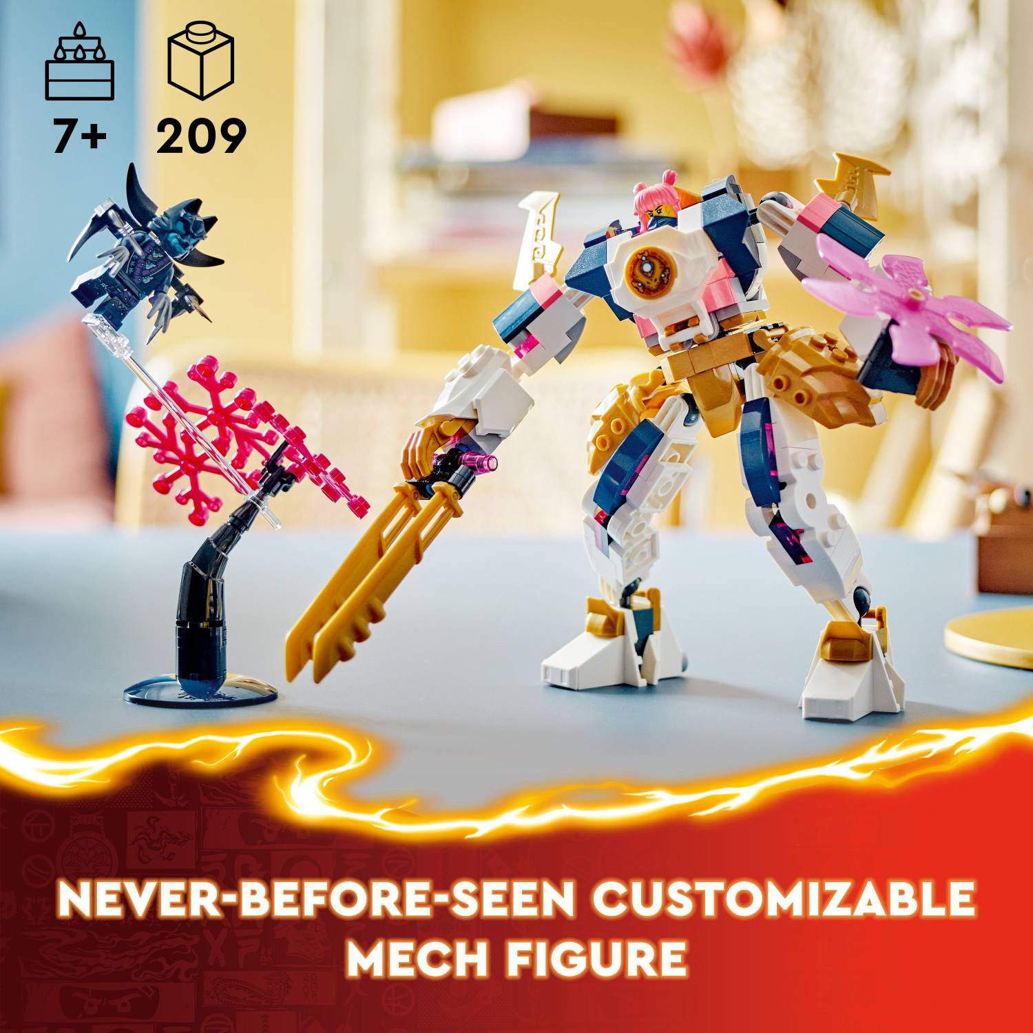 LEGO NINJAGO Sora's Elemental Tech Mech Toy 71807 ( 209 Pieces