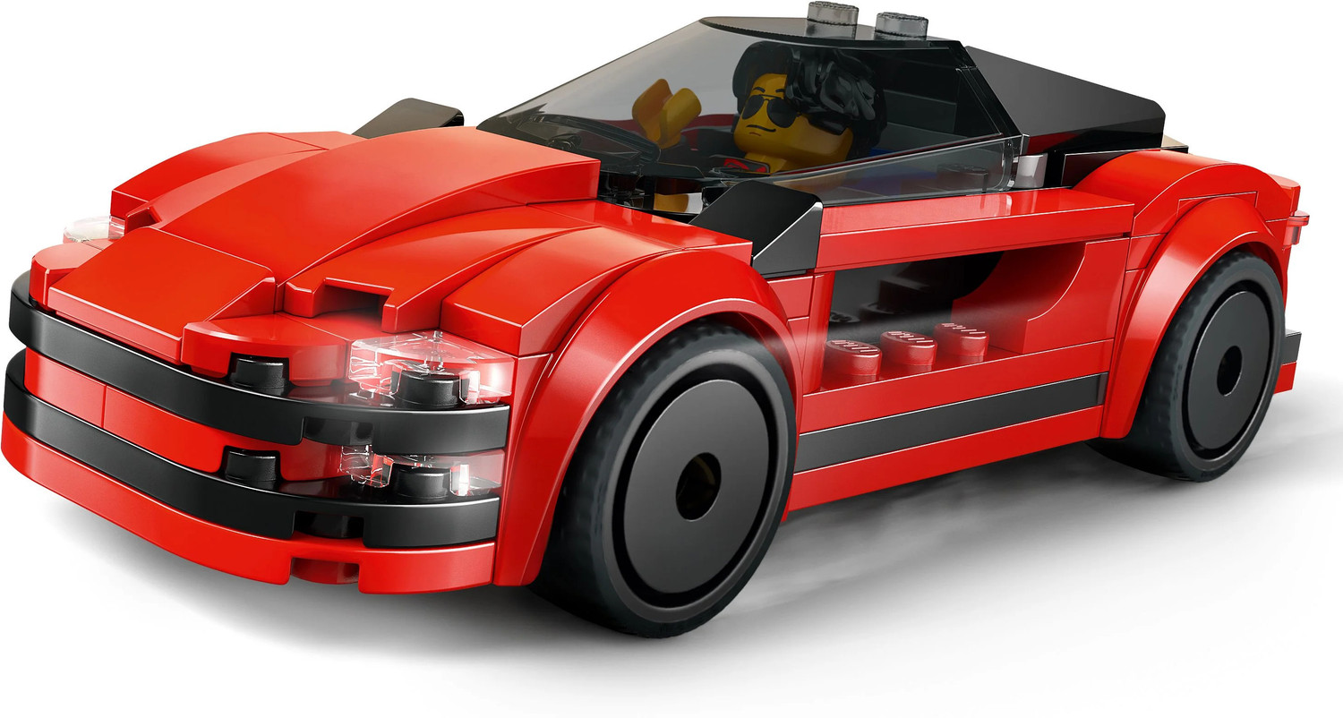 Image of LEGO City Red Sports Car Supercar Toy Vehicle Set 60448 (109 Blocks) (Multicolor)
