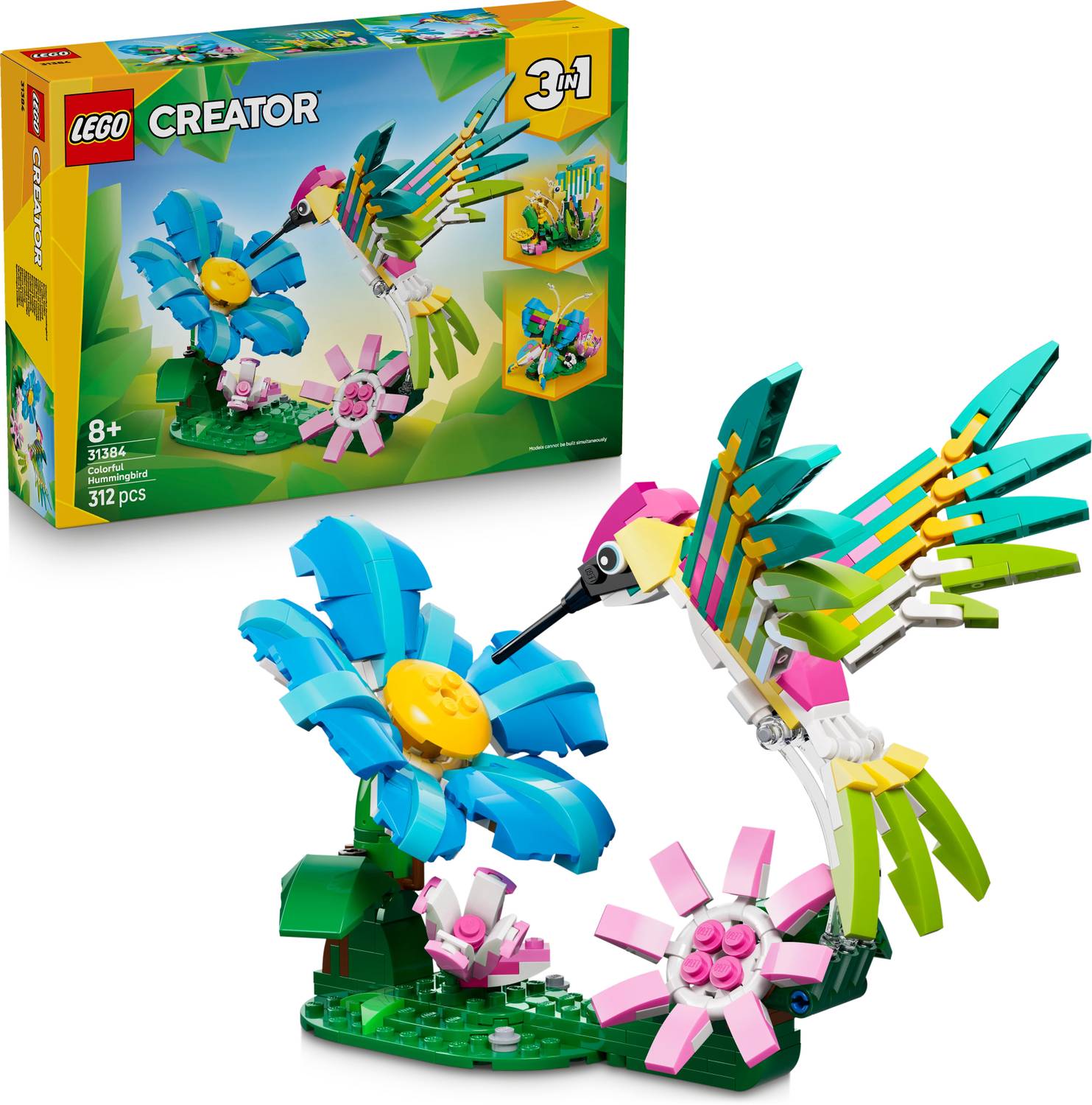 LEGO Creator 3 in1 Wild Animals: Colorful Hummingbird Decor 31384