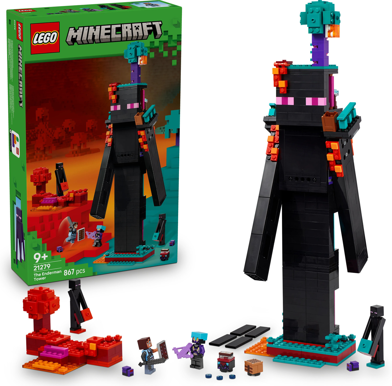 Image of LEGO Minecraft The Enderman Tower Toy for Kids, Gamer Gift 21279