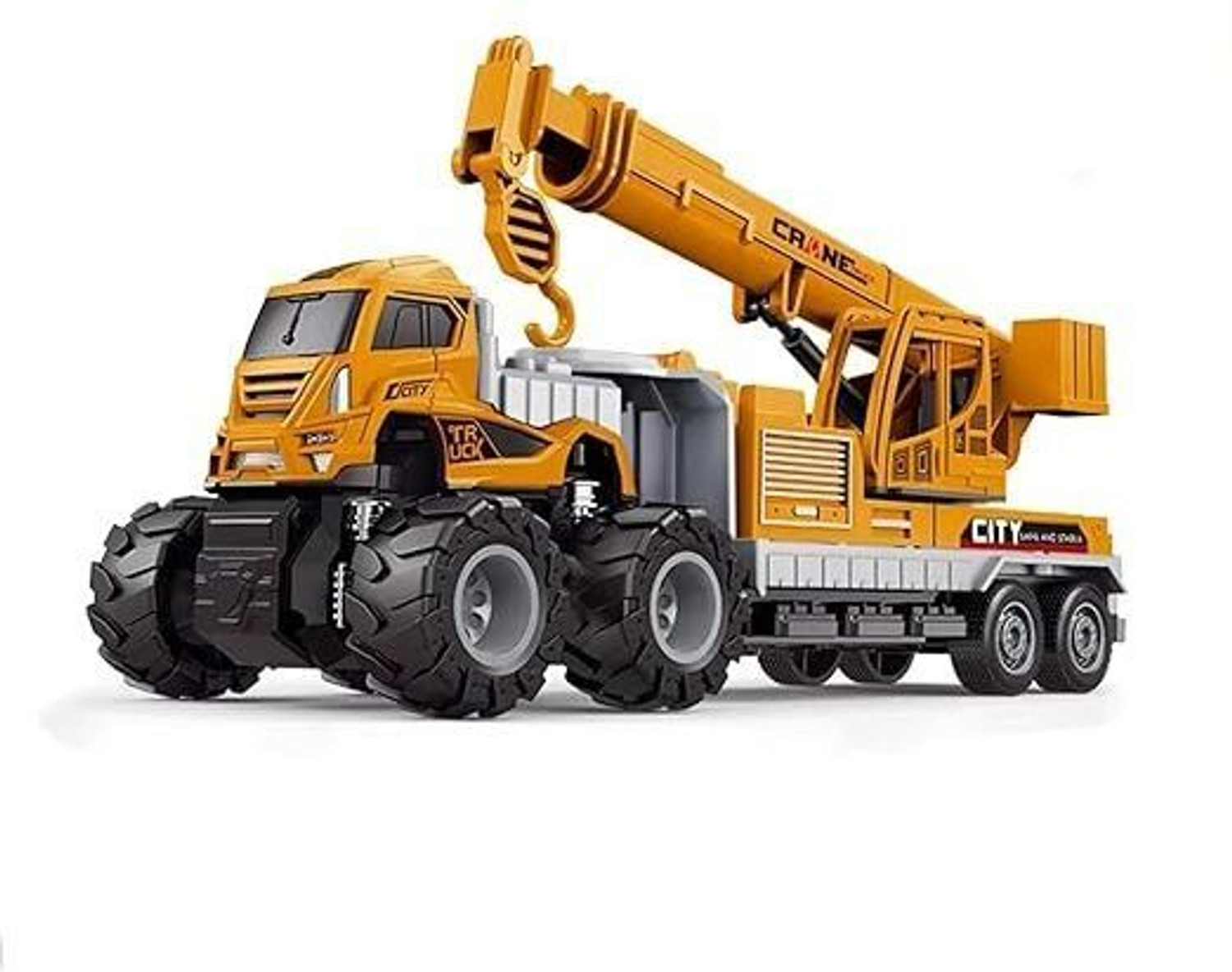 Image of Zuuluzrs Construction Crane Toys with Friction Powered Miniature Car Vehicle Toy for Kids