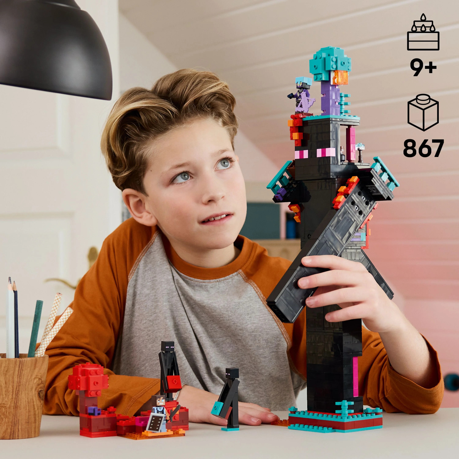 Image of LEGO Minecraft The Enderman Tower Toy for Kids, Gamer Gift 21279