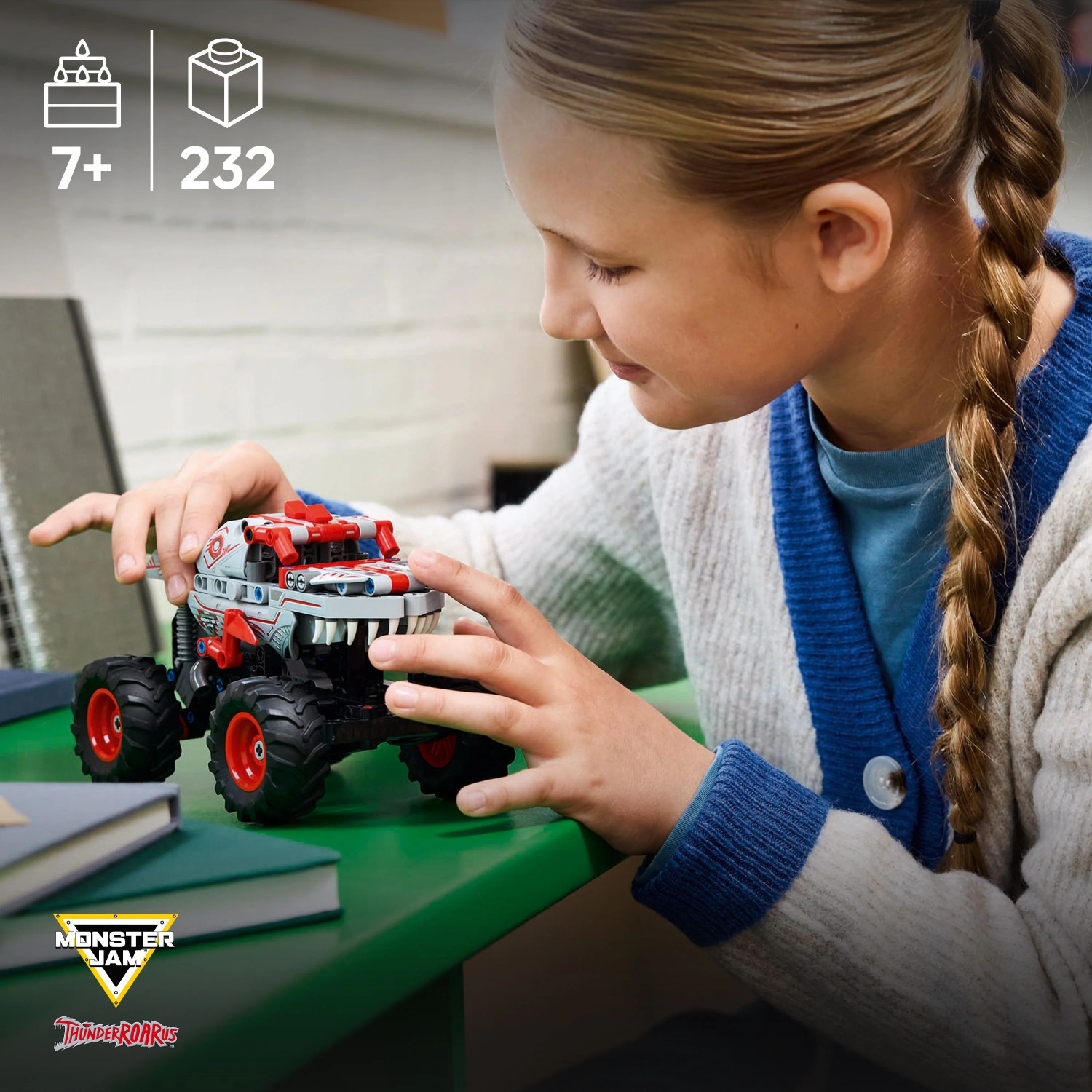 Image of LEGO Technic Monster Jam ThunderROARus Pull-Back Truck Toy 42200 (232 Blocks)