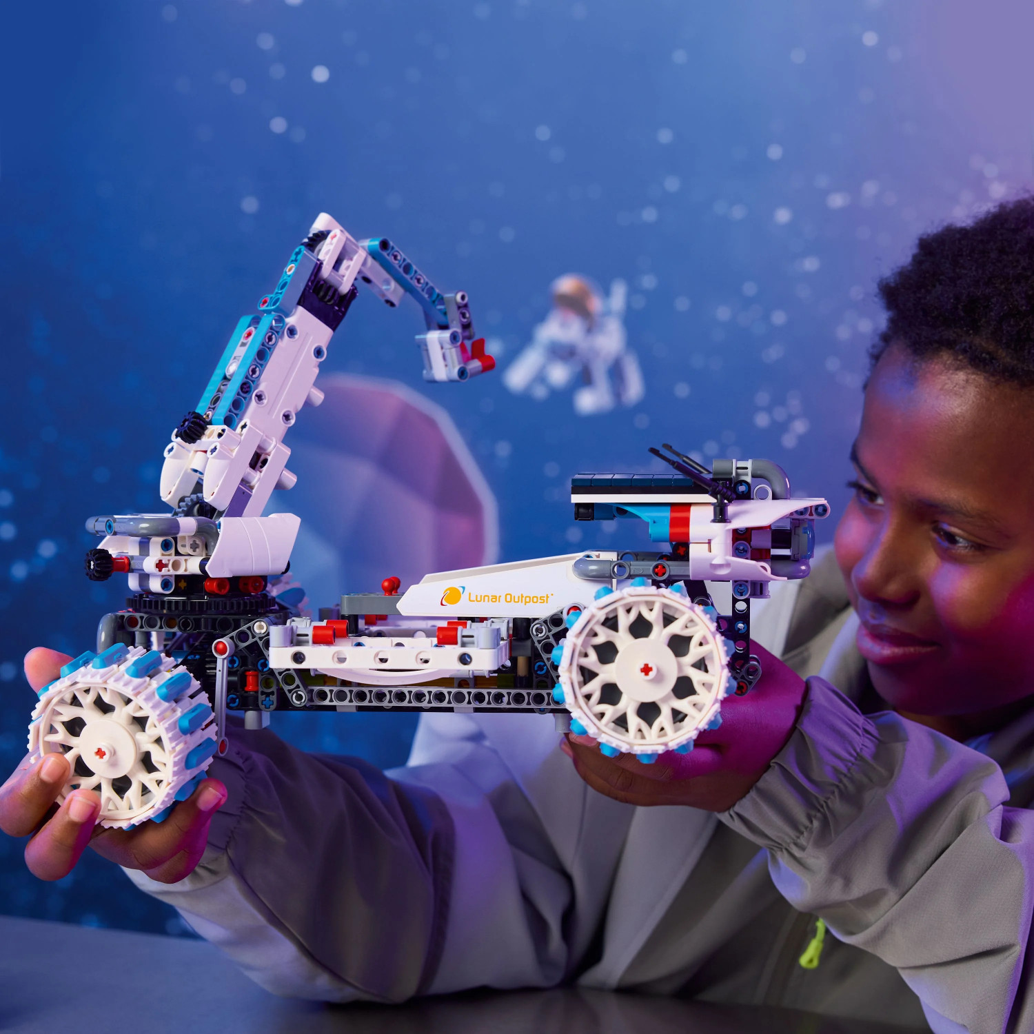 Image of LEGO Technic Lunar Outpost Moon Rover Space Vehicle Set STEM Toy 42211