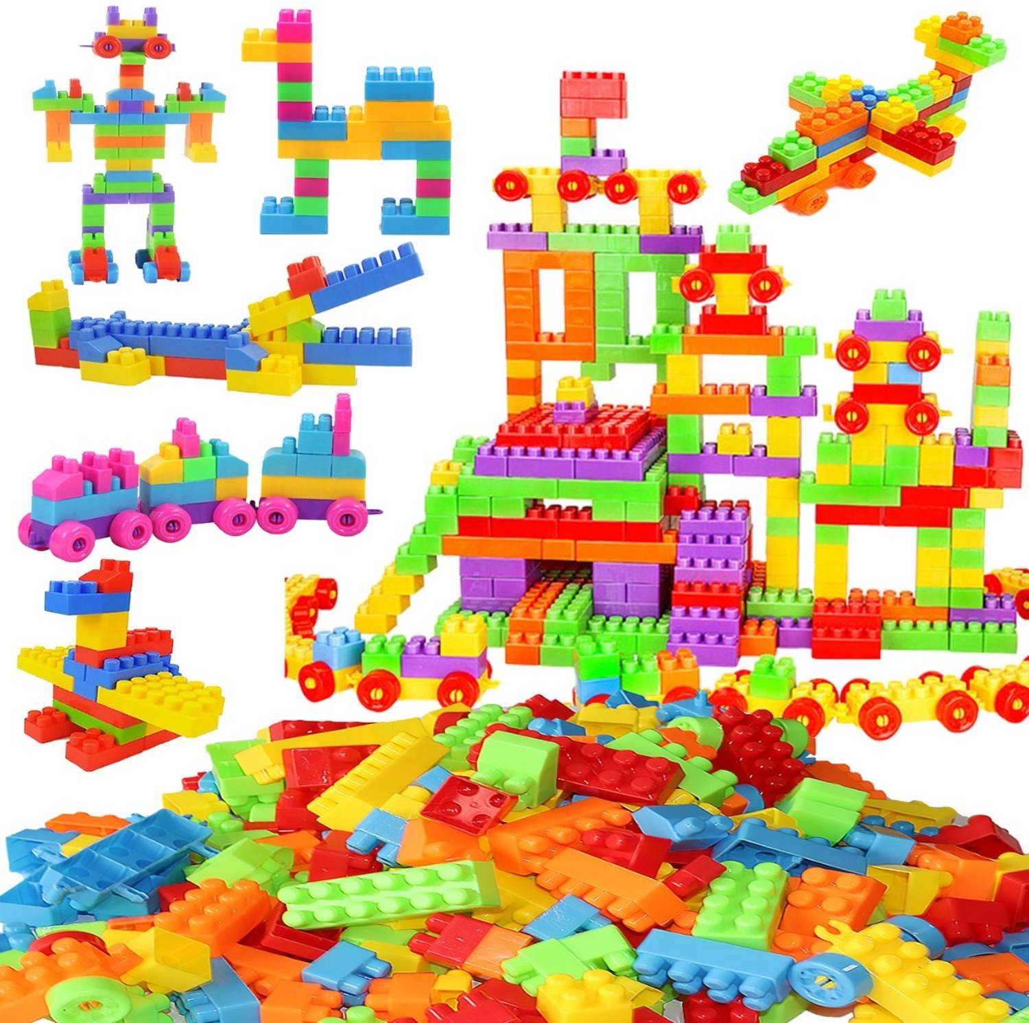 ARIZON Building Blocks with Wheel/Smart Activity Train Blocks For Kids 50+pcs