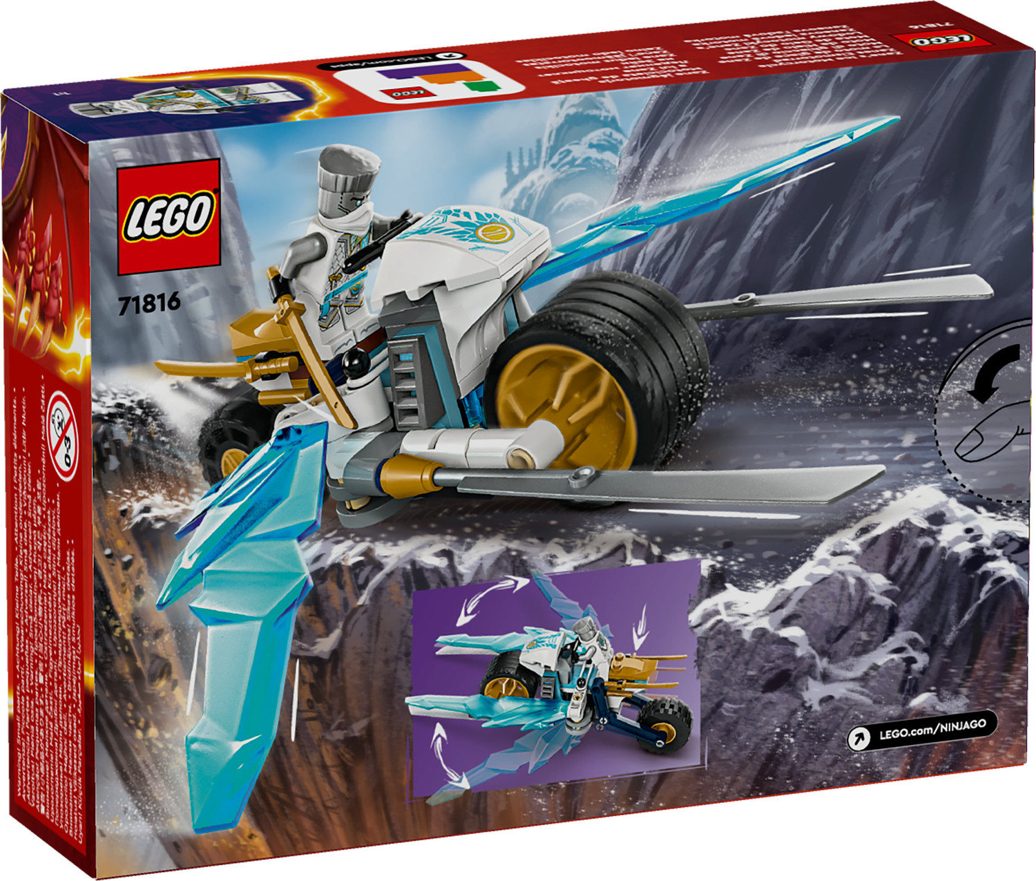 Image of LEGO NINJAGO Zanes Ice Motorcycle Toy Set 71816 ( 84 Blocks) (Multicolor)