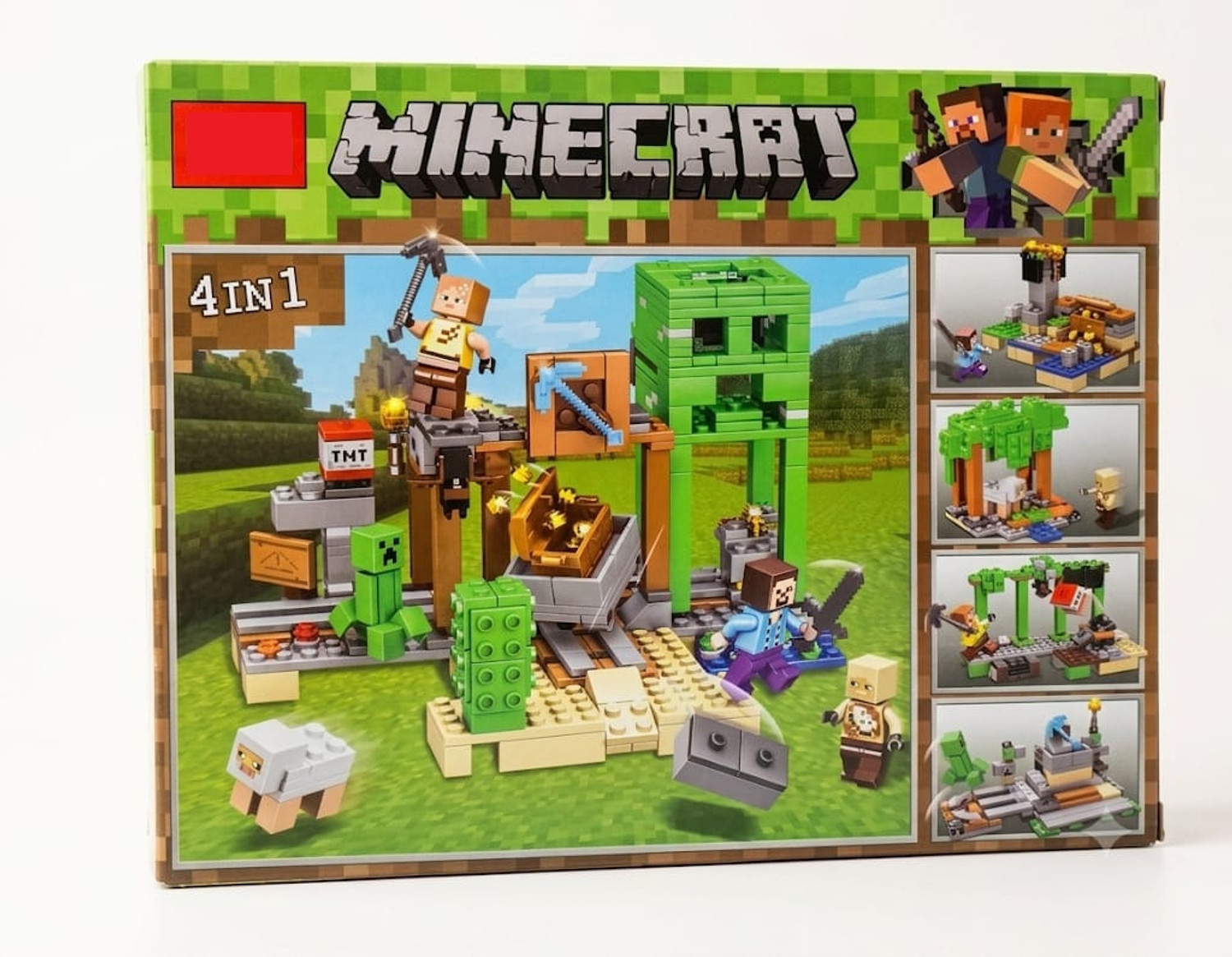 Image of RVEnterprise Minecraft 4 in 1 Building Blocks Set For Kids 6+ - 131 Pieces - MG1002-4