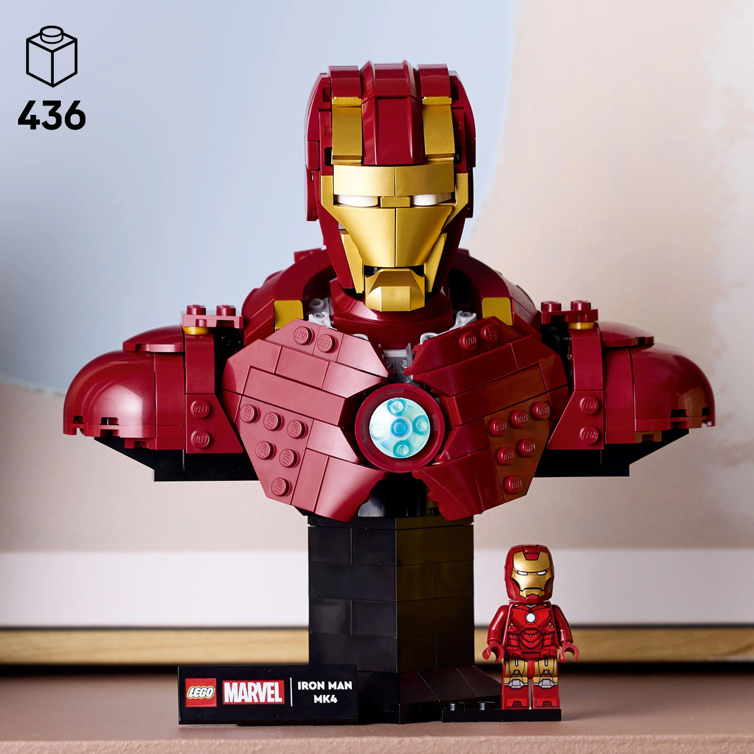 Image of LEGO Marvel Iron Man MK4 Bust, Buildable Model for Adults with Minifigure 76327