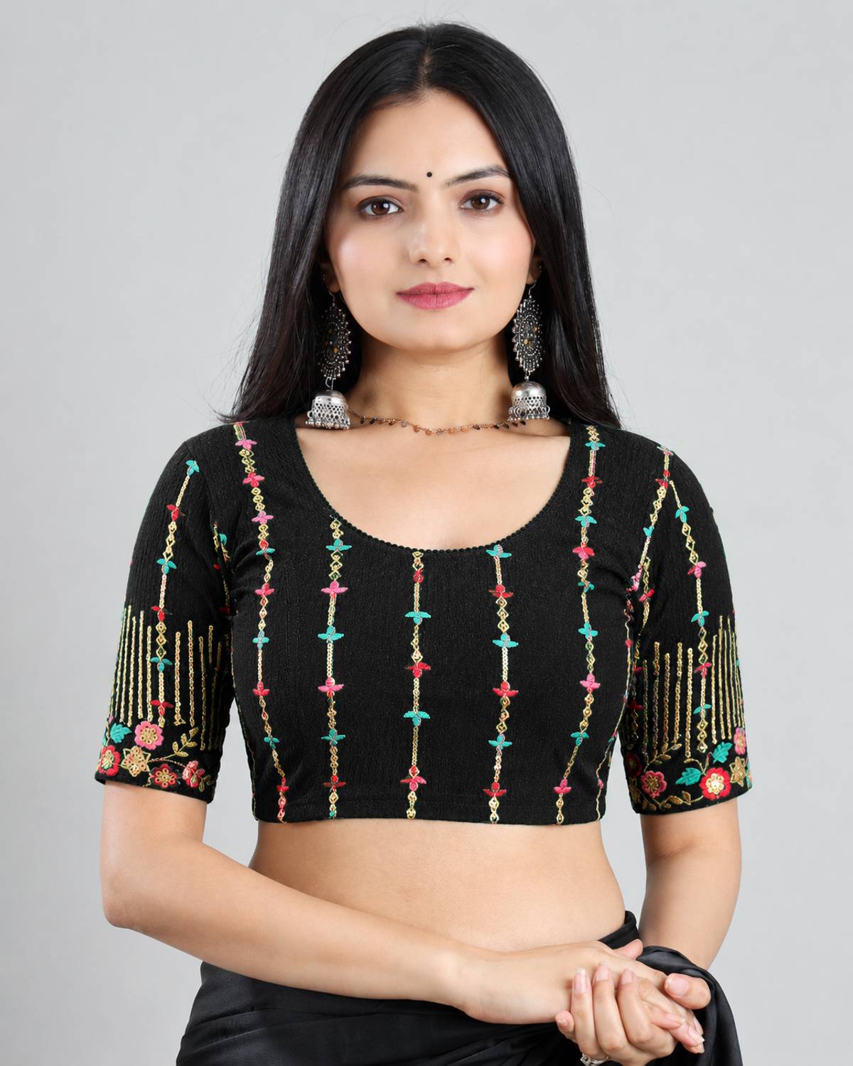 AMAYA TEXTILE HOUSE Round Neck Women Blouse