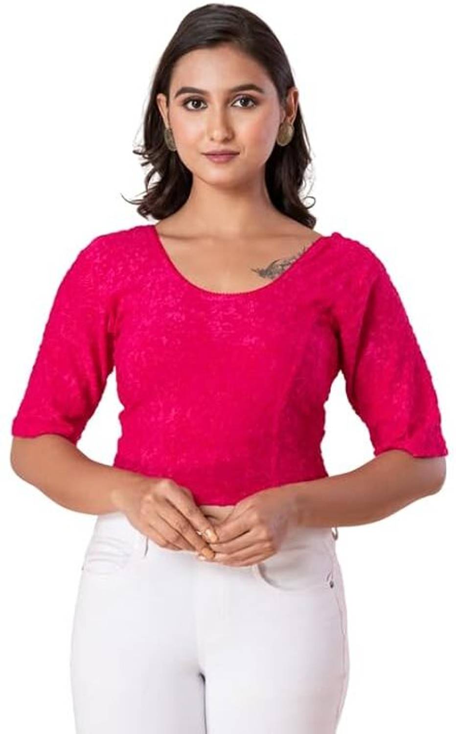100LUCK Round Neck Women Blouse