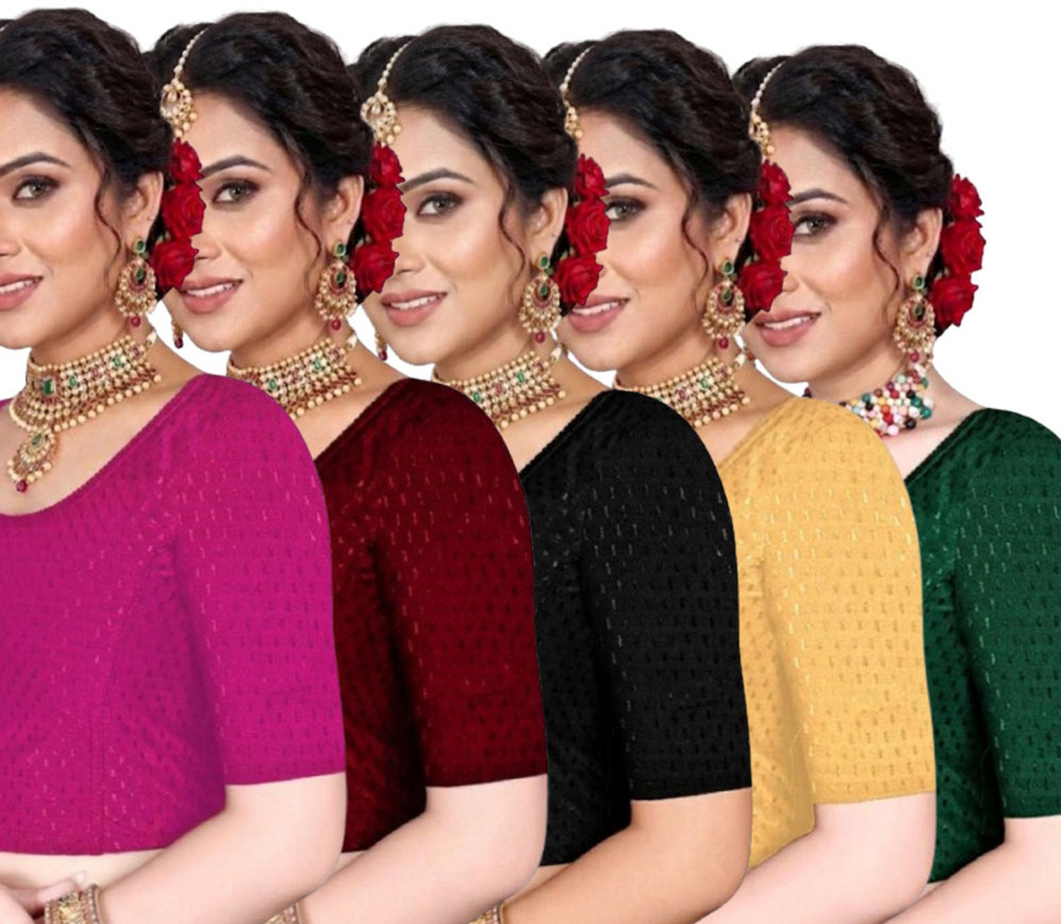 Image of VAANI KARAN ENTERPRISES Round Neck Women Blouse