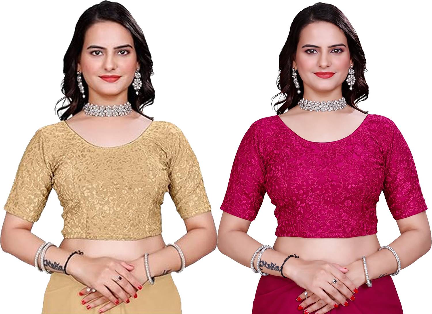 100LUCK Round Neck Women Blouse