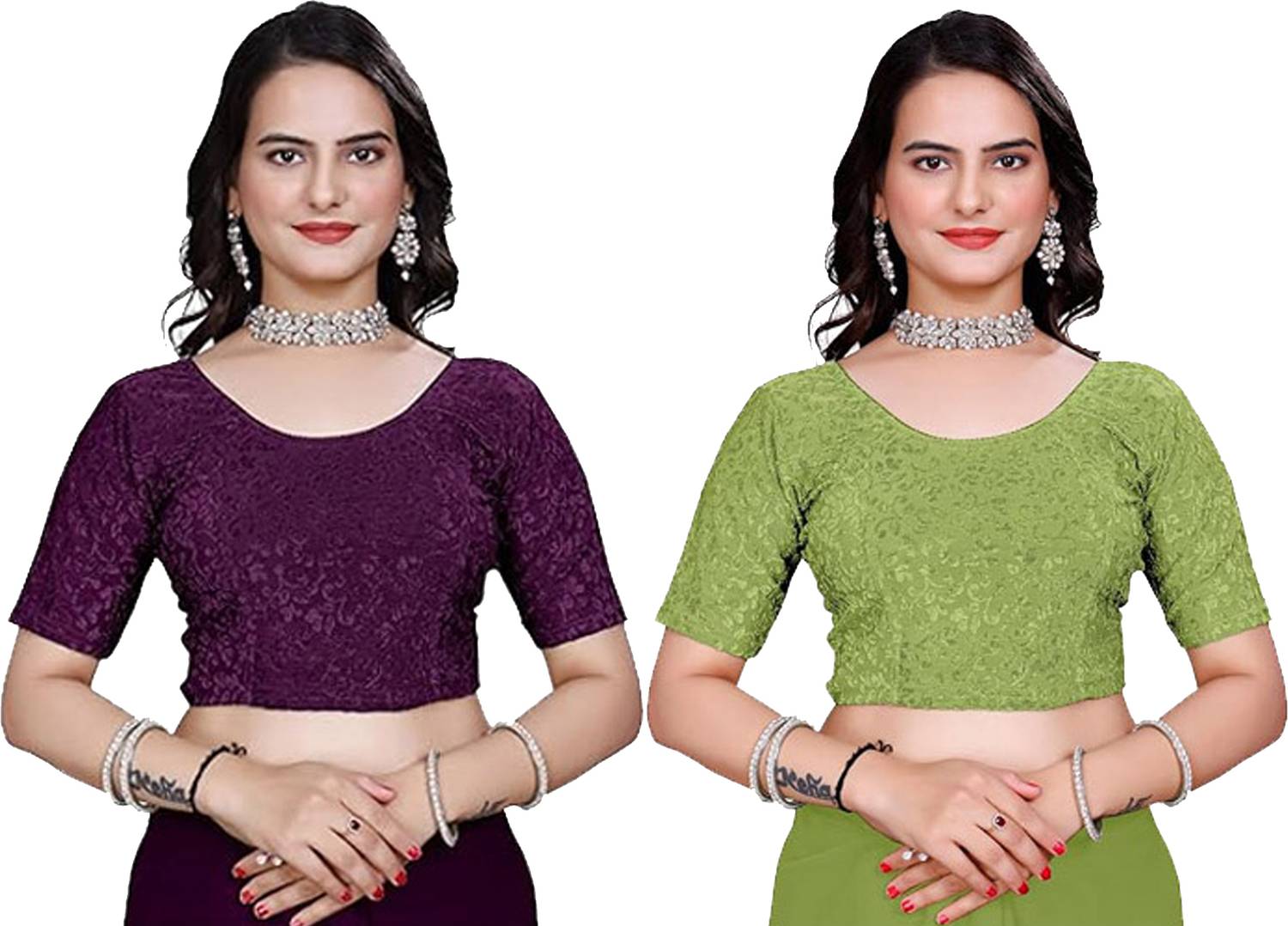 100LUCK Round Neck Women Blouse