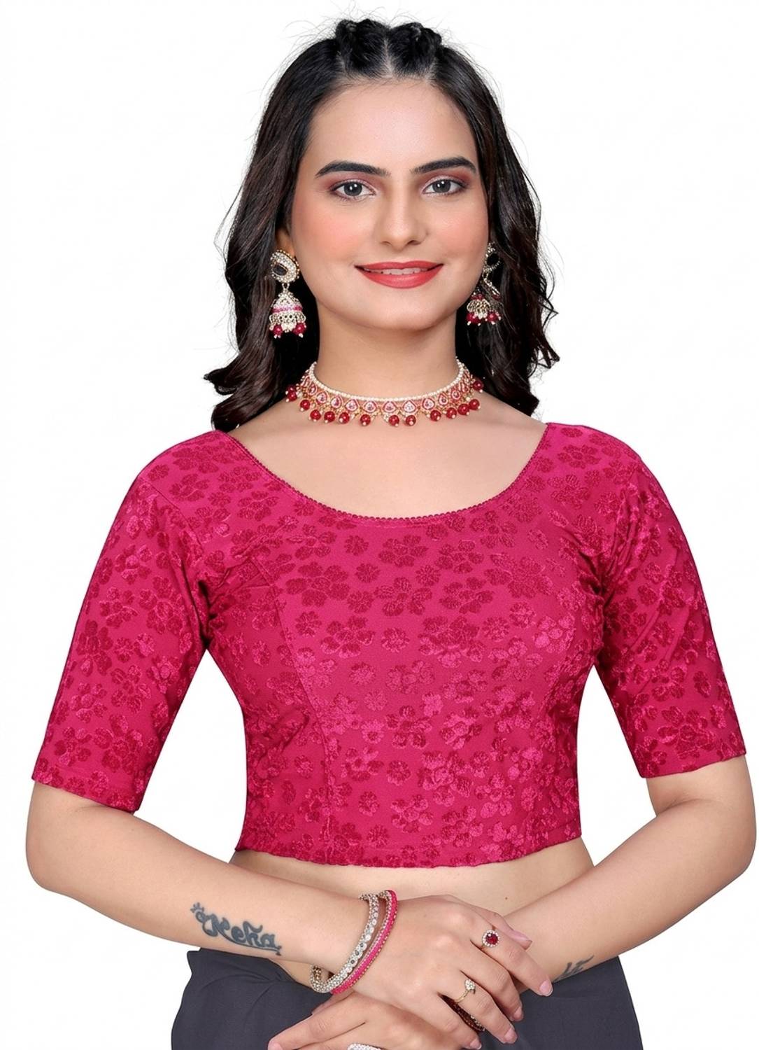 BADGERW INSOME Round Neck Women Blouse