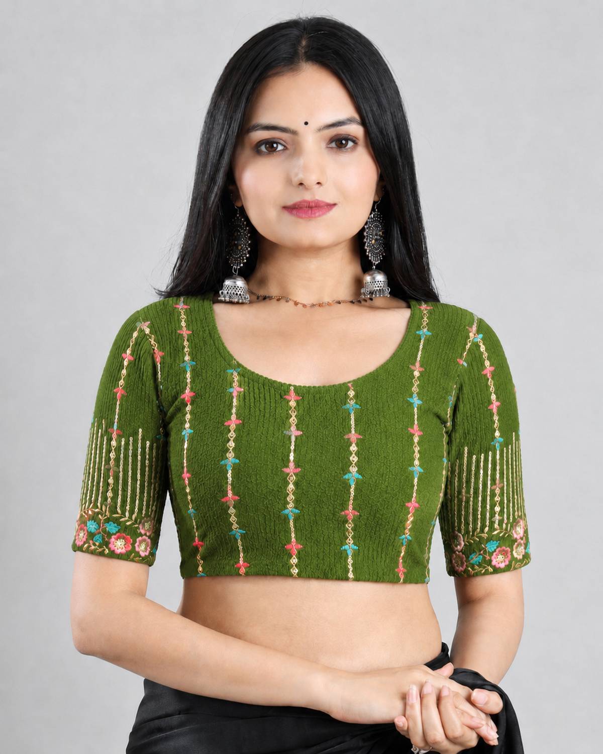 AMAYA TEXTILE HOUSE Round Neck Women Blouse
