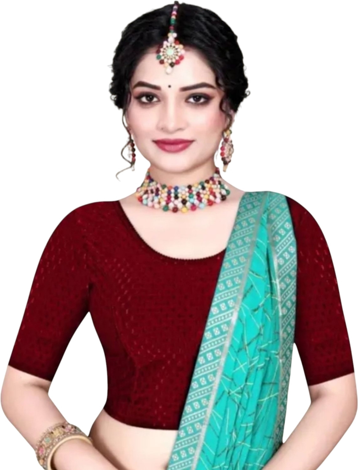 Image of VAANI KARAN ENTERPRISES Round Neck Women Blouse