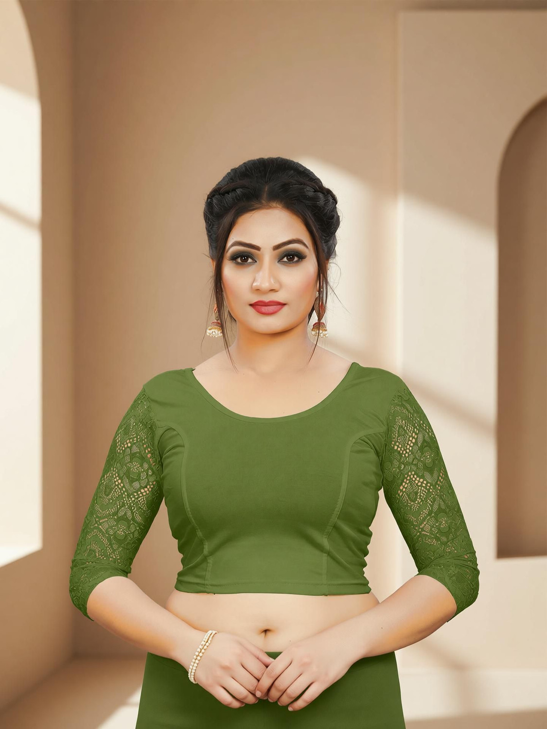 Image of LYNETH Round Neck Women Blouse