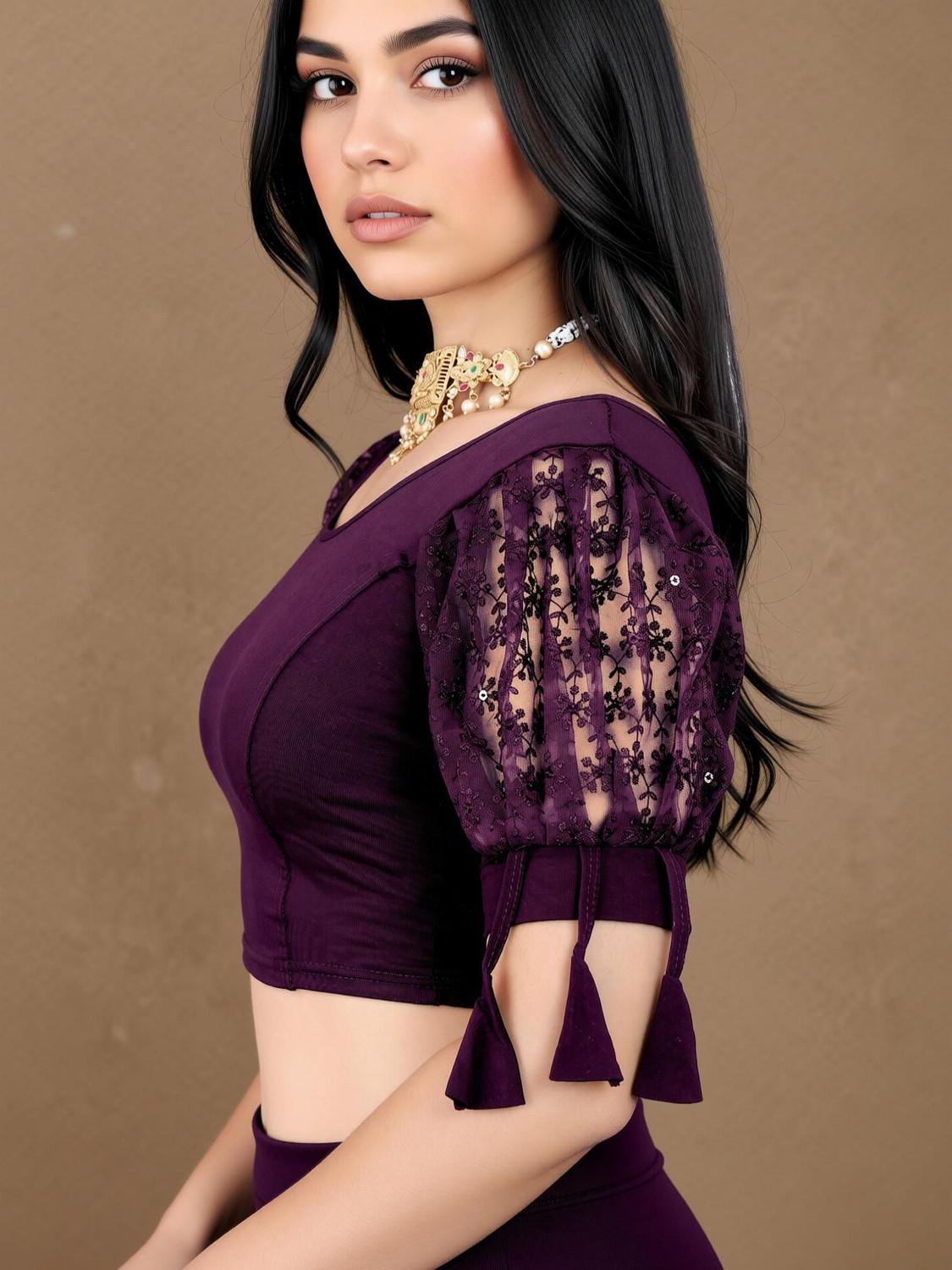 Image of KuuvCaow Round Neck Women Blouse
