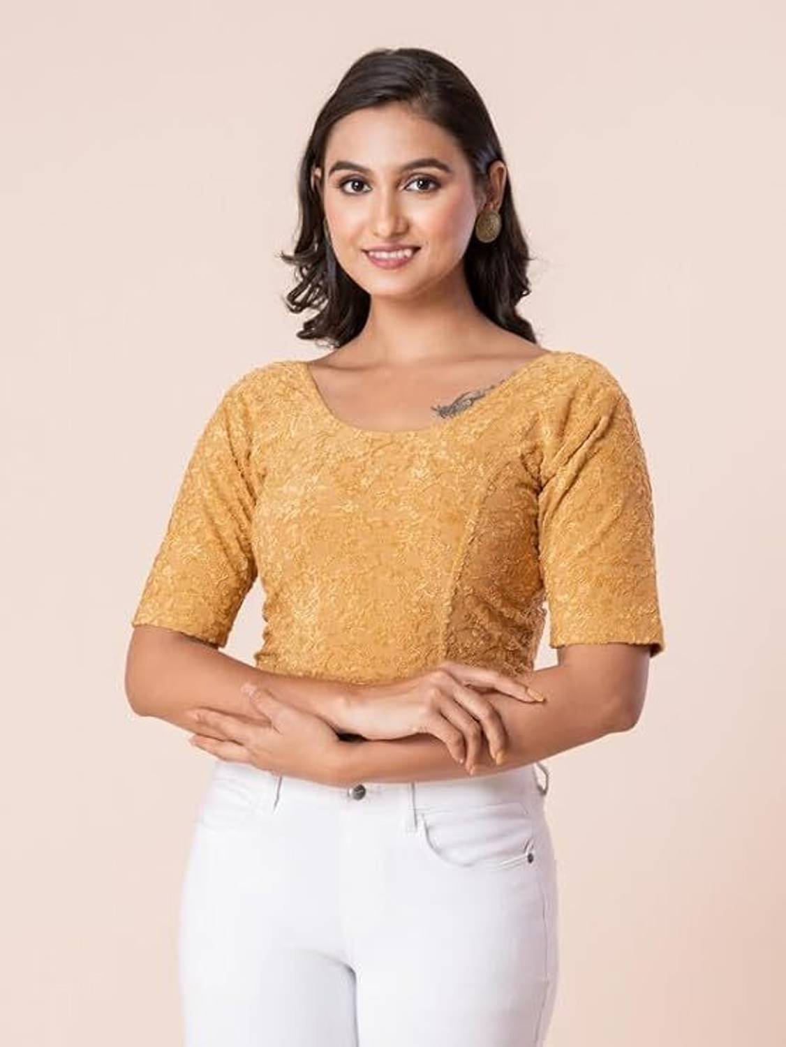 100LUCK Round Neck Women Blouse