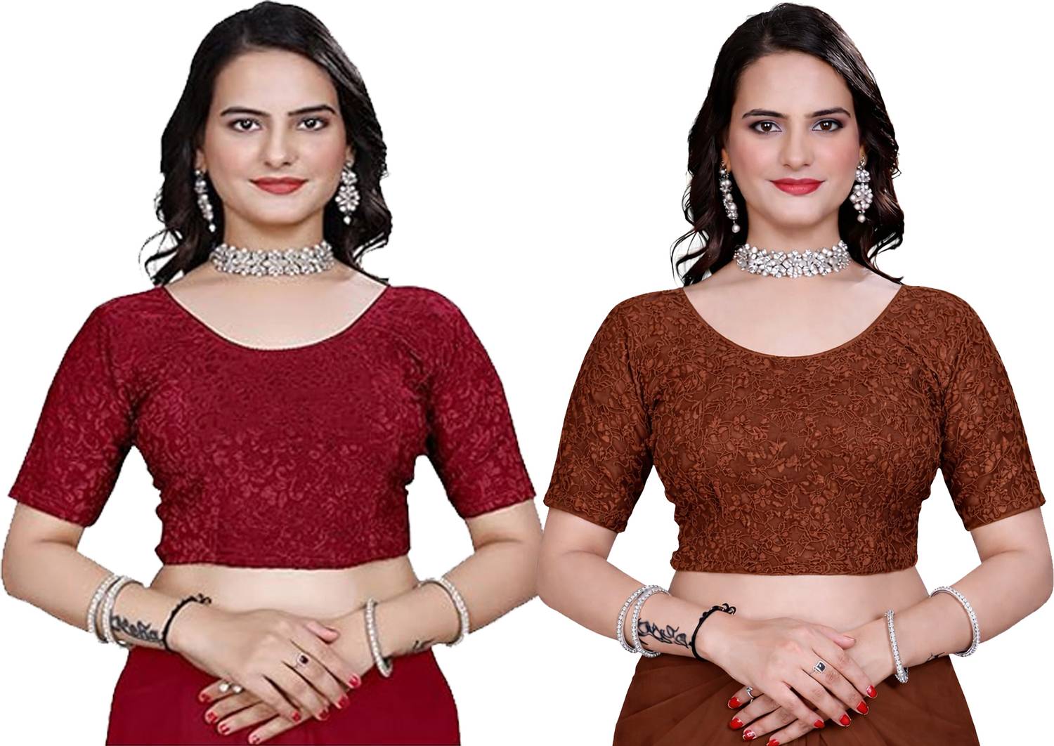 100LUCK Round Neck Women Blouse