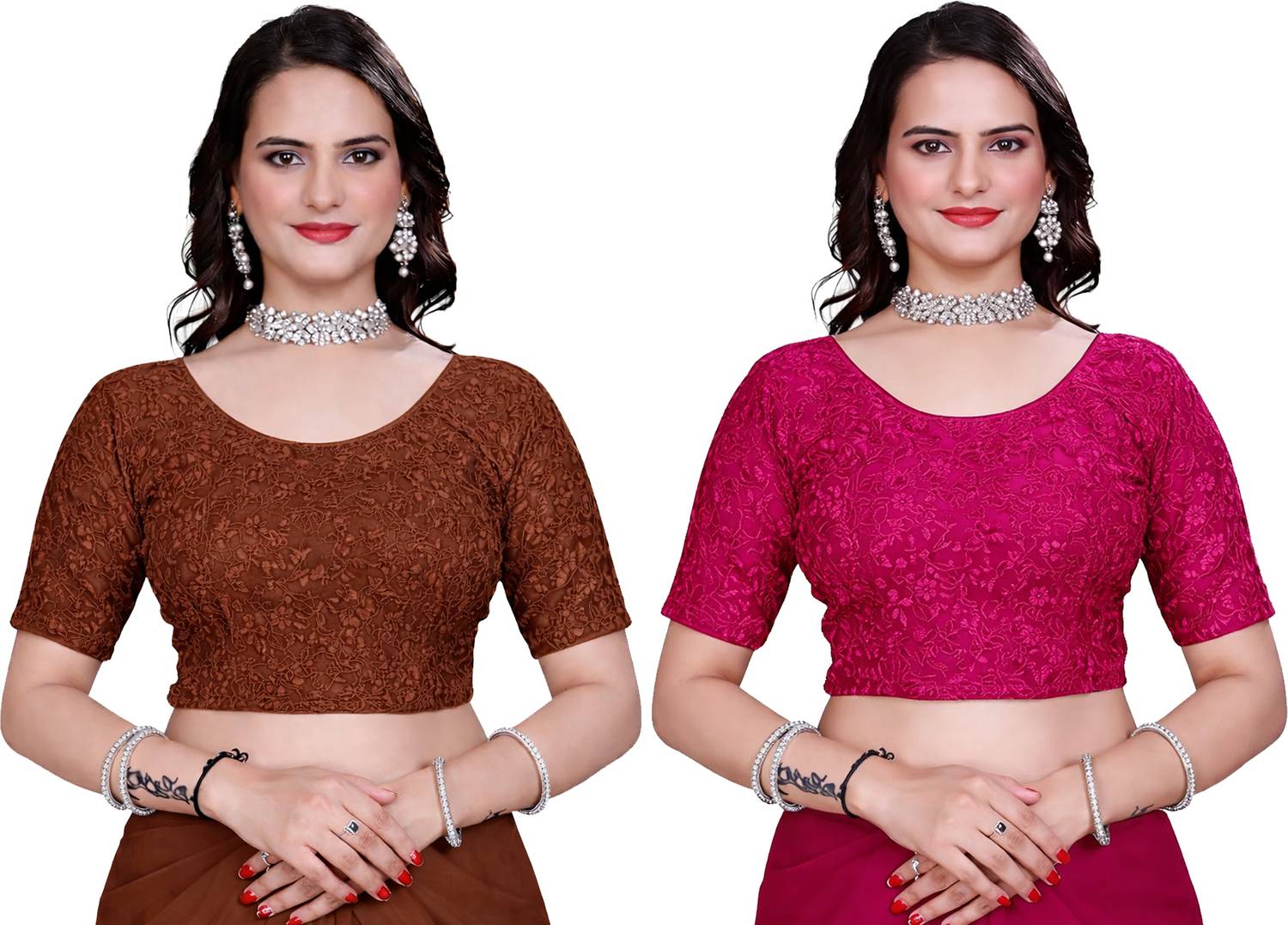 100LUCK Round Neck Women Blouse