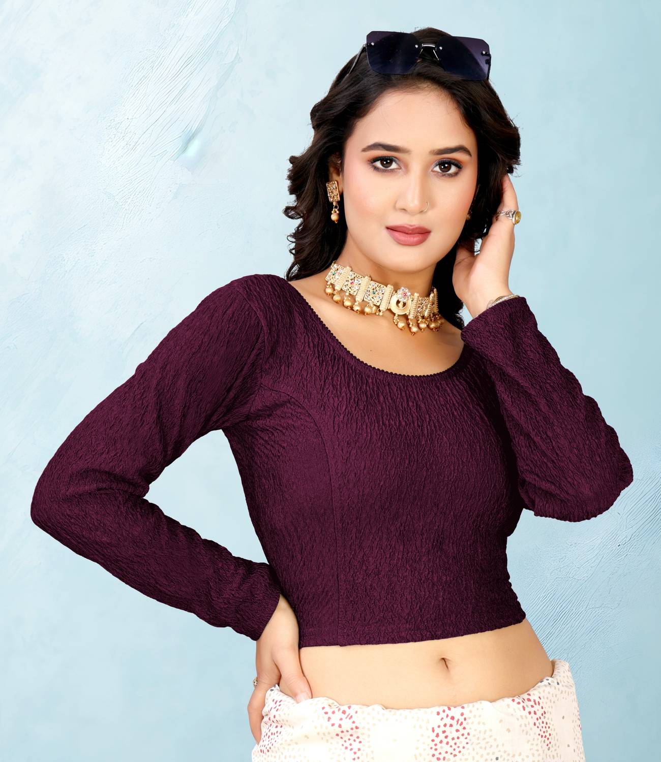 Atibha Fashion Round Neck Women Blouse
