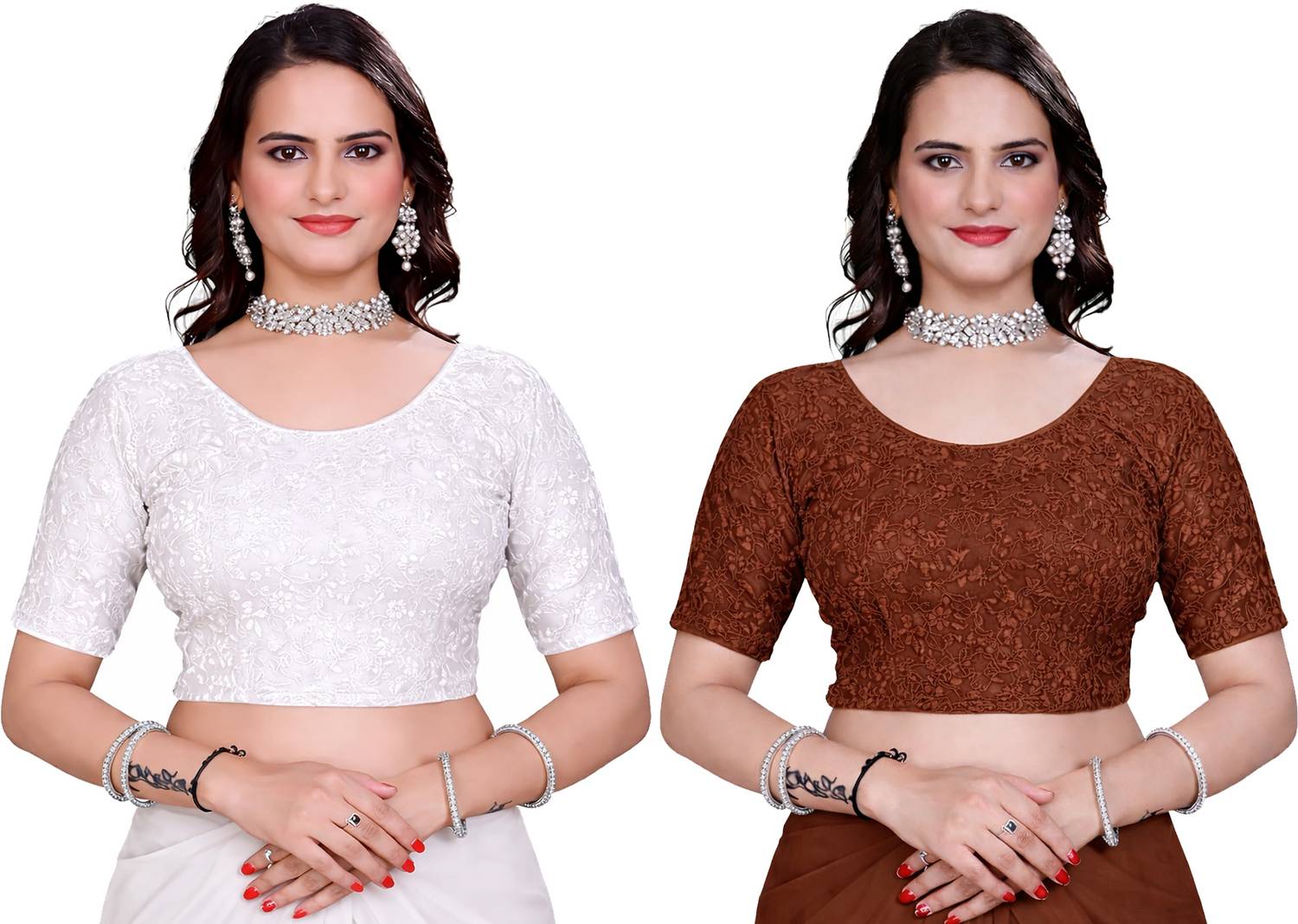 100LUCK Round Neck Women Blouse