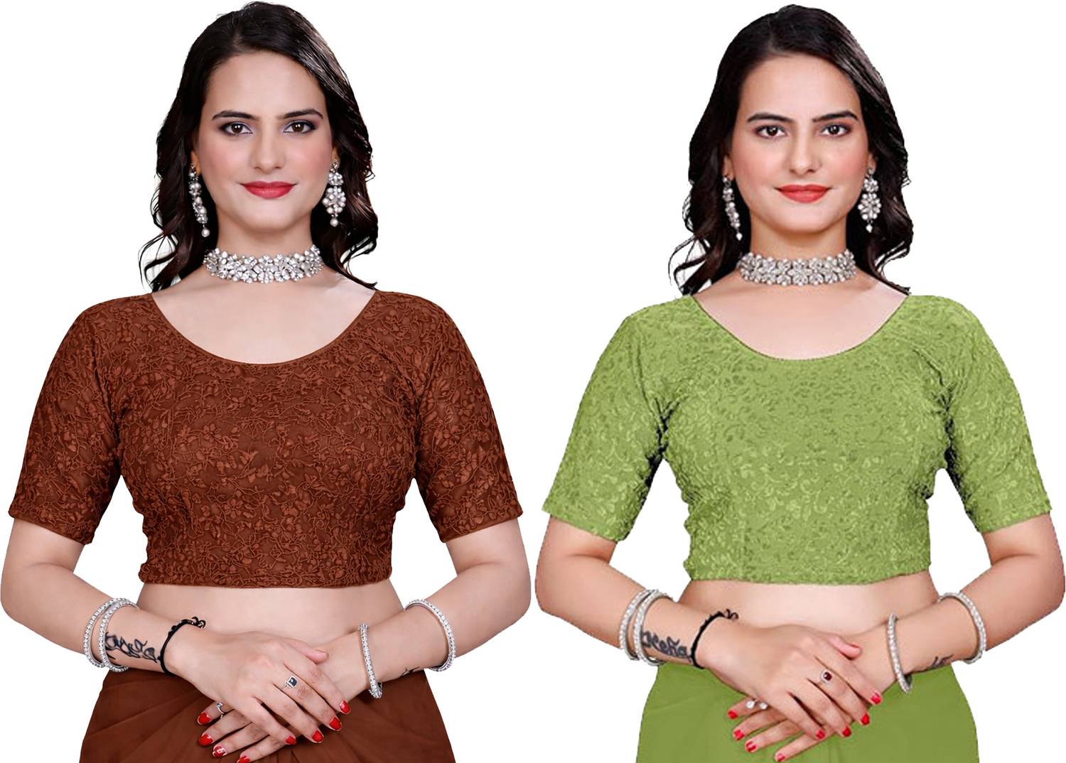 100LUCK Round Neck Women Blouse