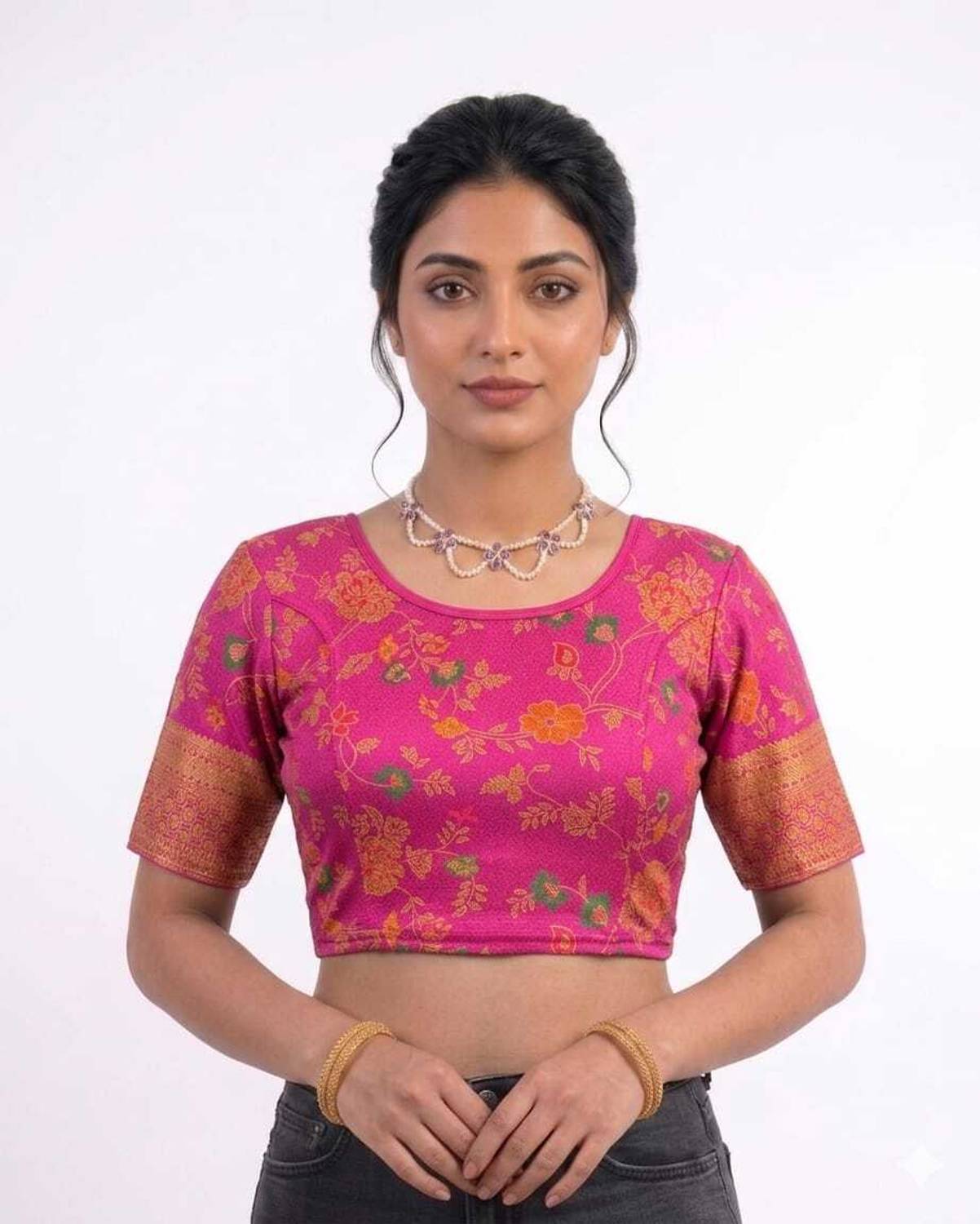 PRIYANKA U-Neck Women Blouse - Image 1