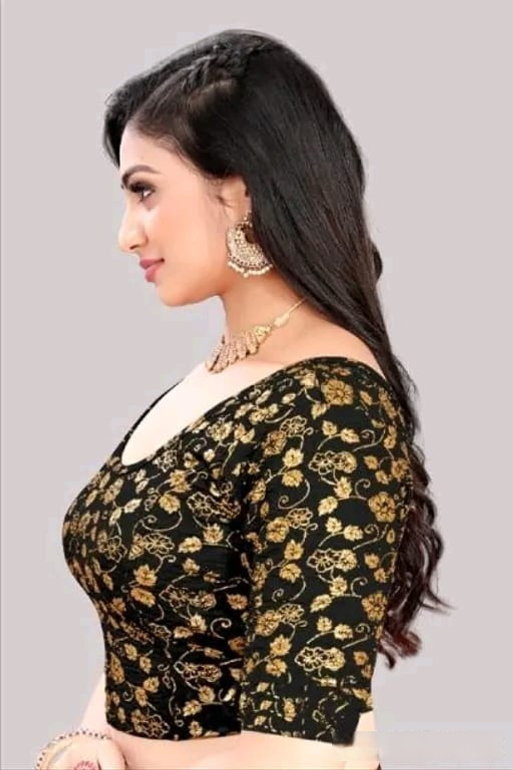 Image of LAMBODAR TEXTILES Round Neck Women Blouse