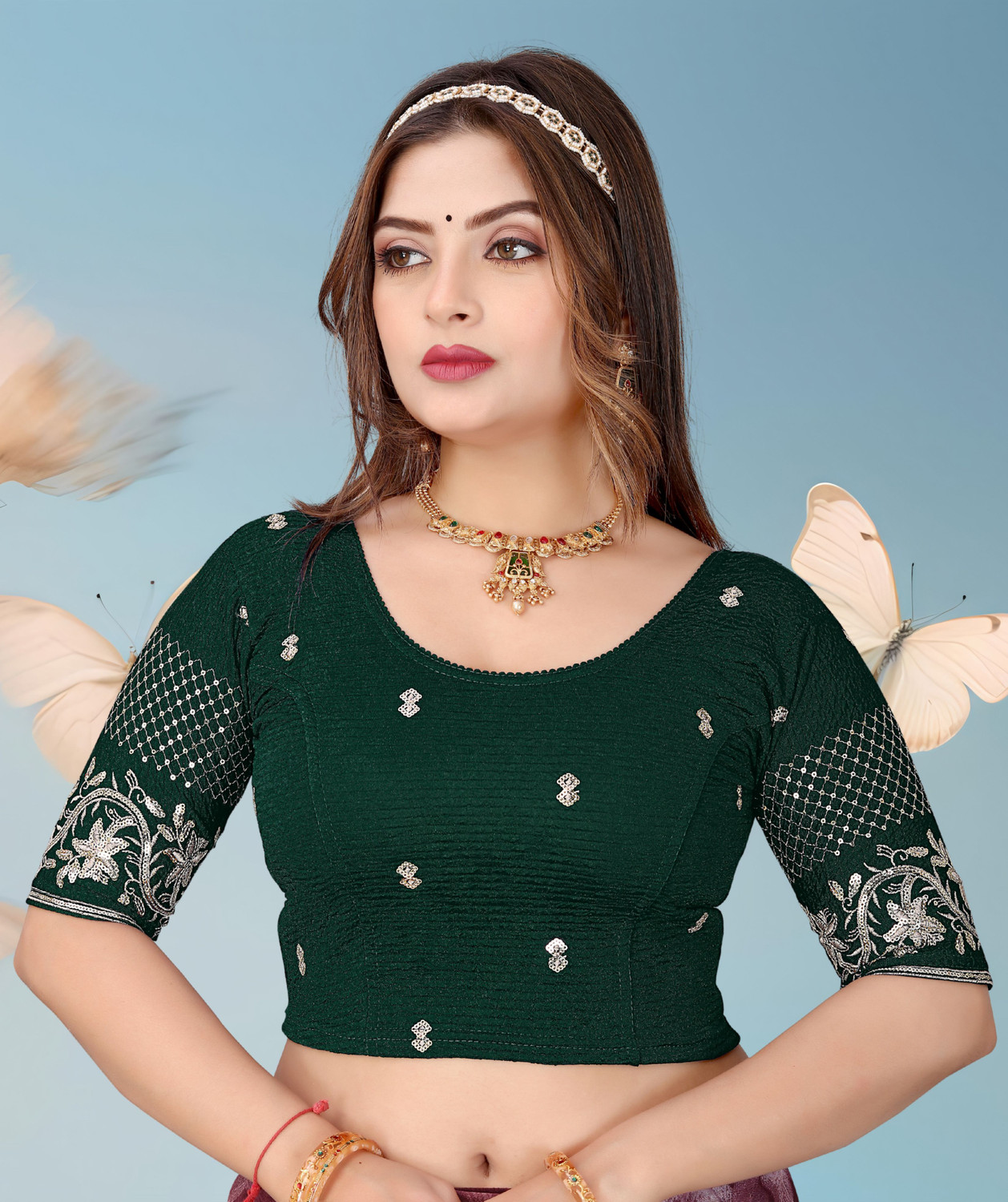 Image of KANCHUU Round Neck Women Blouse