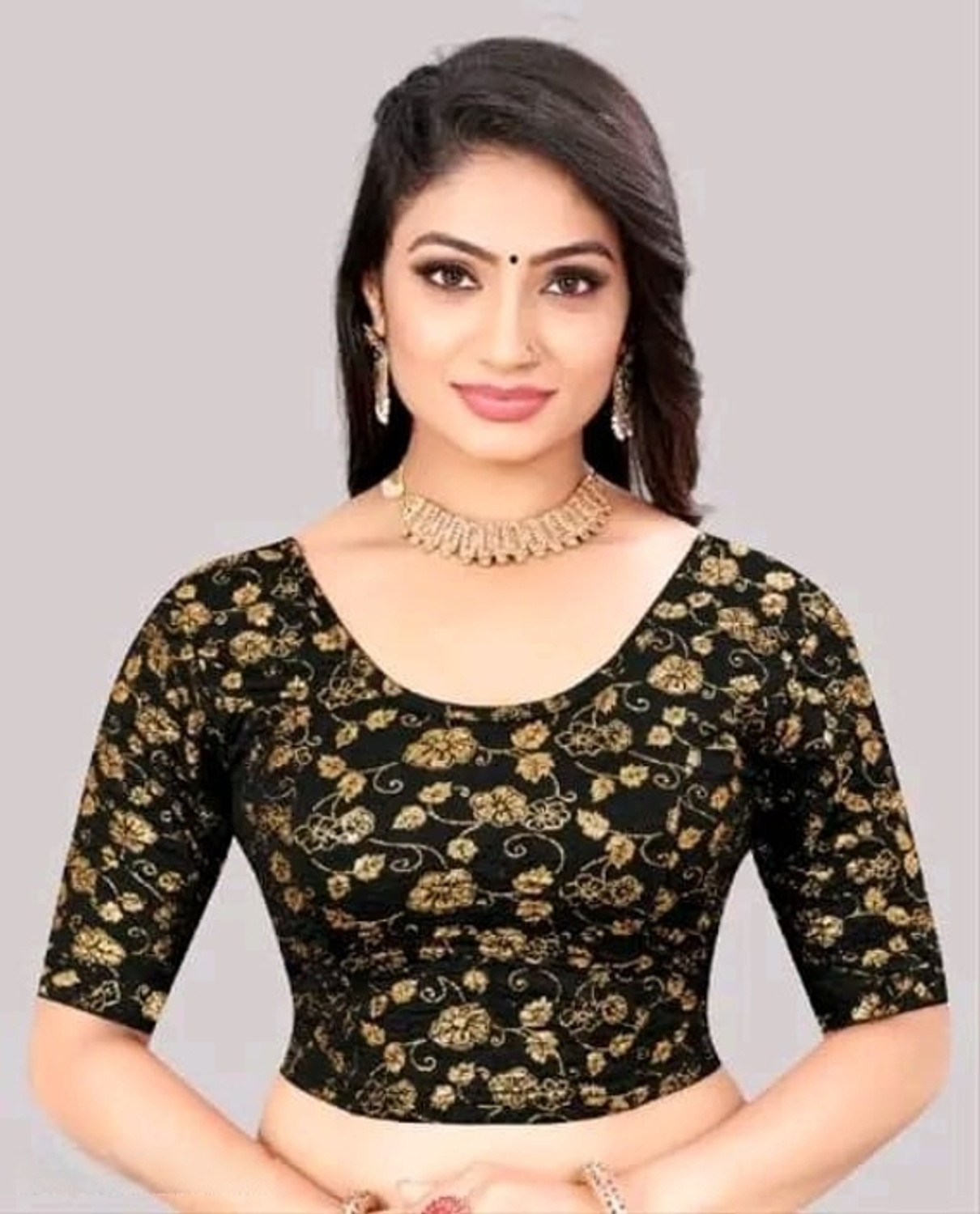 Image of LAMBODAR TEXTILES Round Neck Women Blouse