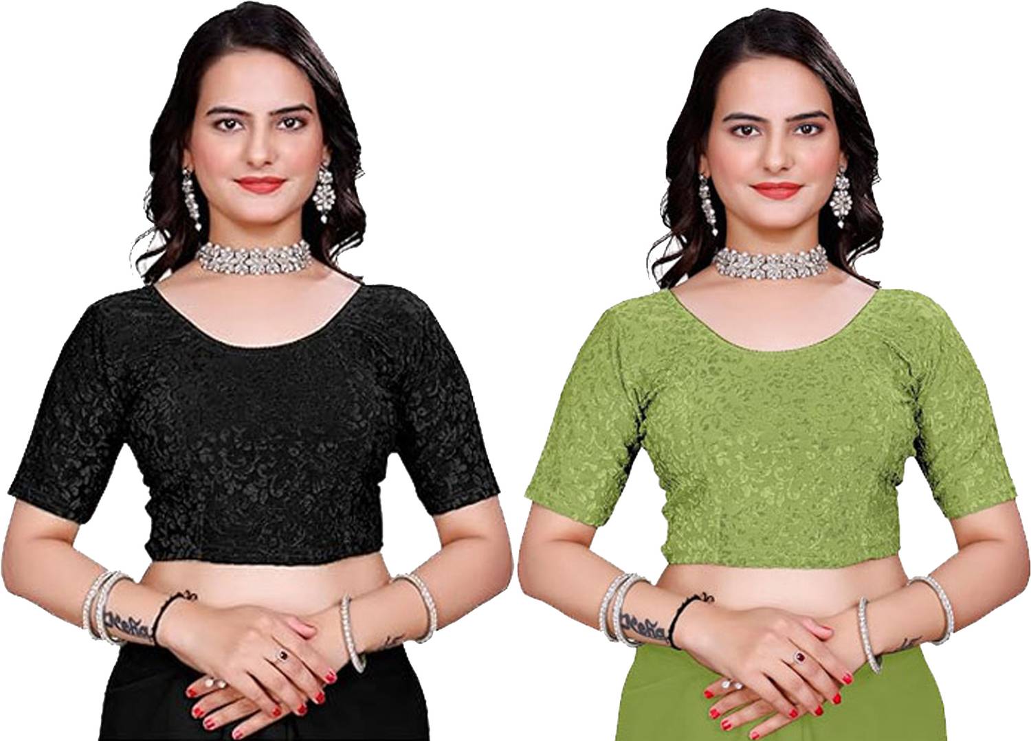 100LUCK Round Neck Women Blouse