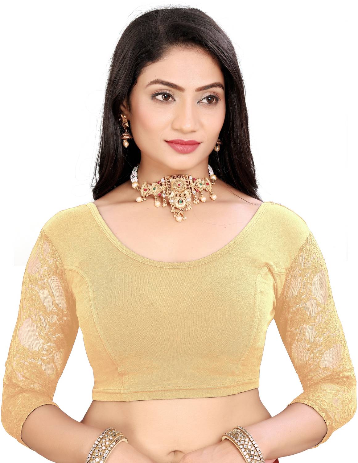 BELLIBOND Round Neck Women Blouse