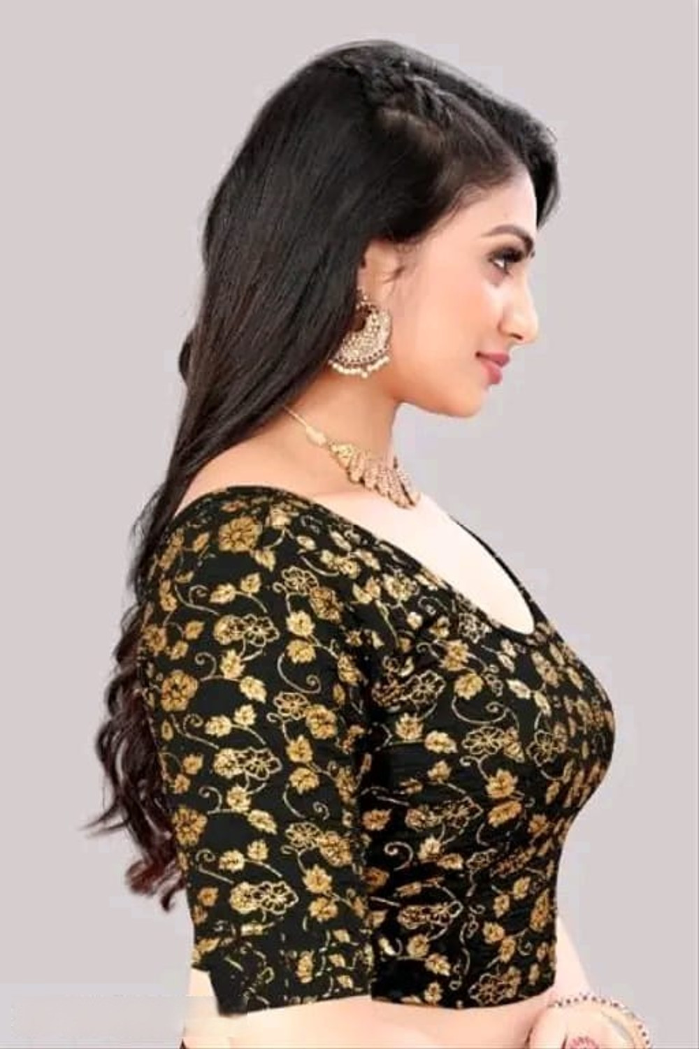 Image of LAMBODAR TEXTILES Round Neck Women Blouse