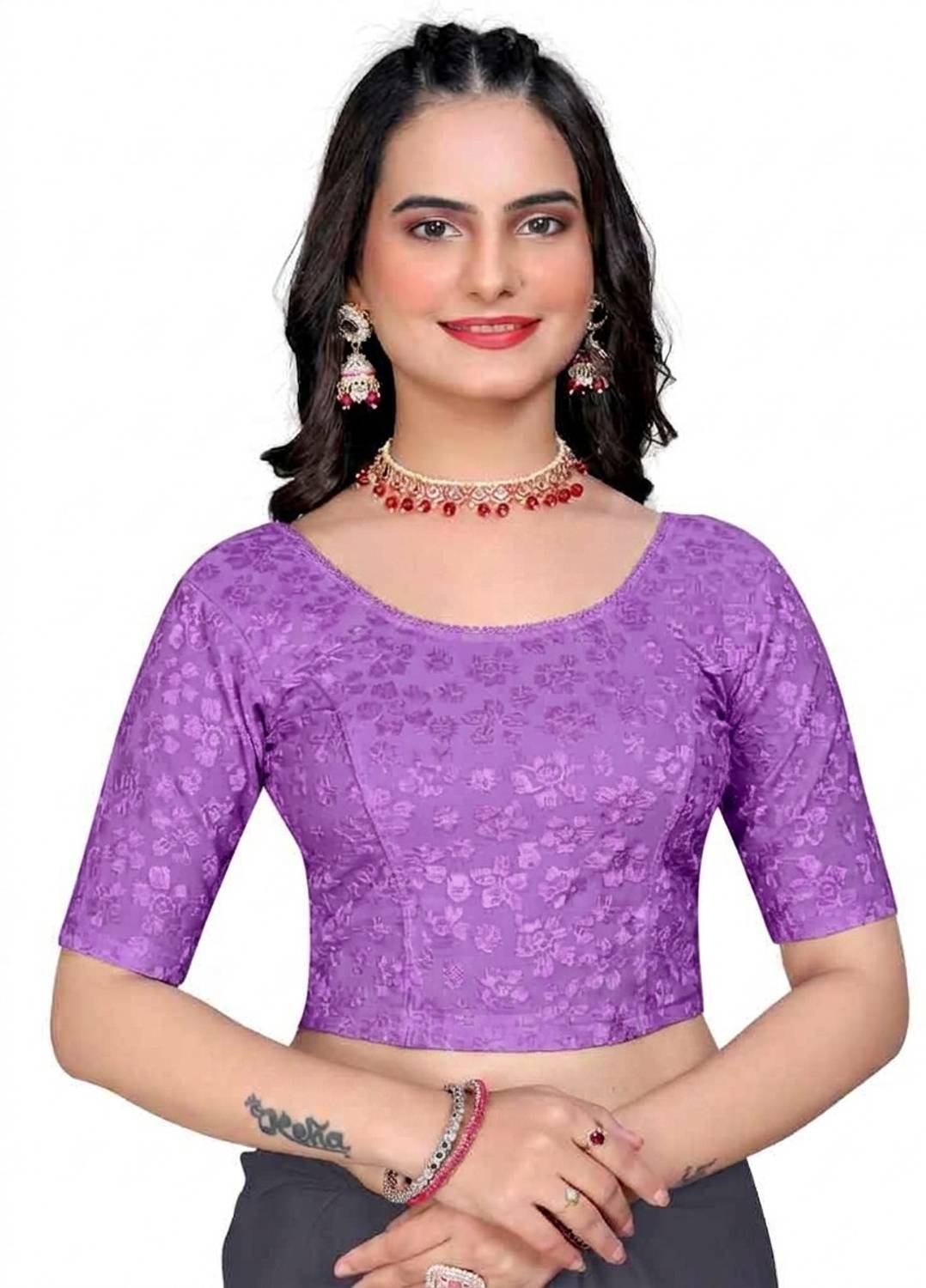 BADGERW INSOME Round Neck Women Blouse