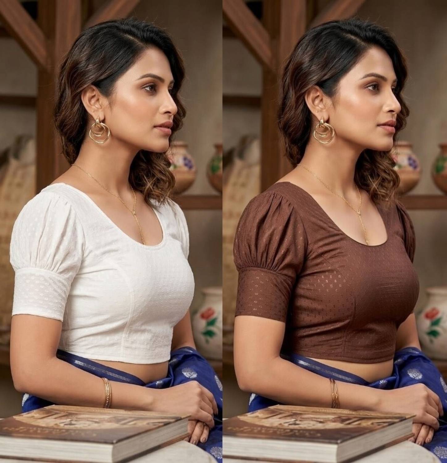 THE BLOUSES U-Neck Women Blouse