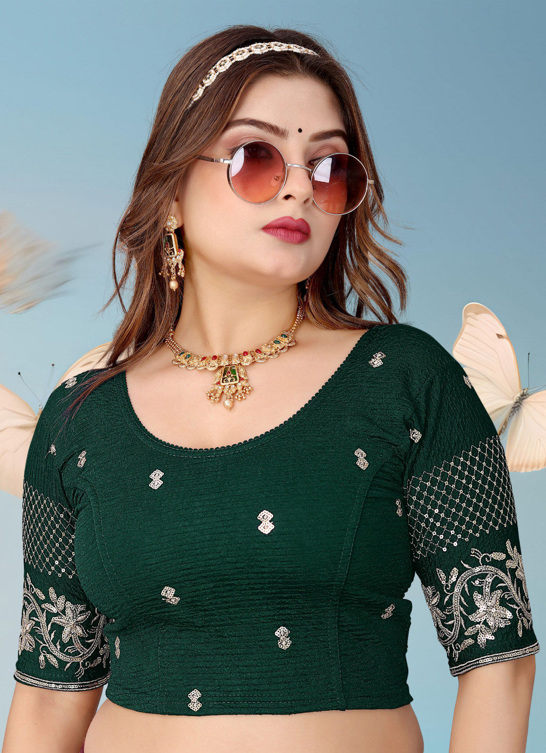 Image of KANCHUU Round Neck Women Blouse