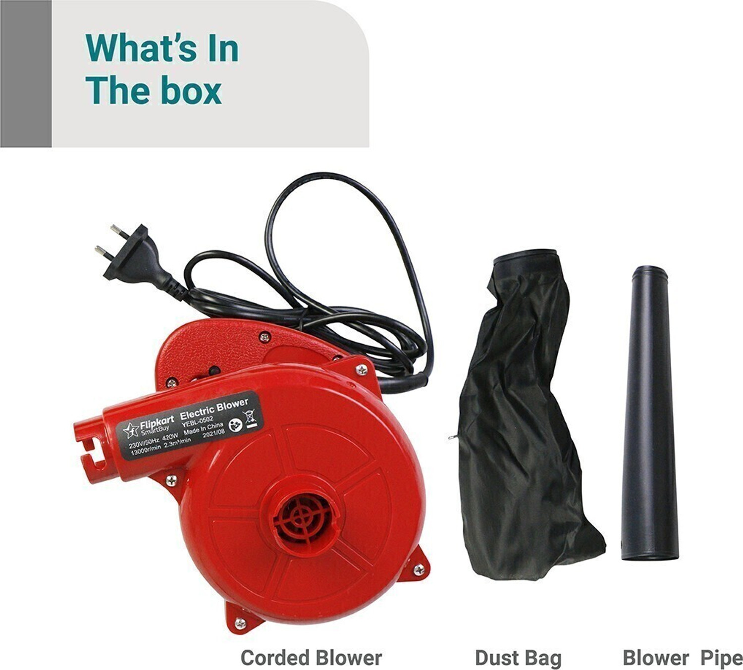 Image of Flipkart SmartBuy 420W Anti-Vibration Electric and Suction Dust Cleaner for Home / Offic Forward Curved Air Blower
