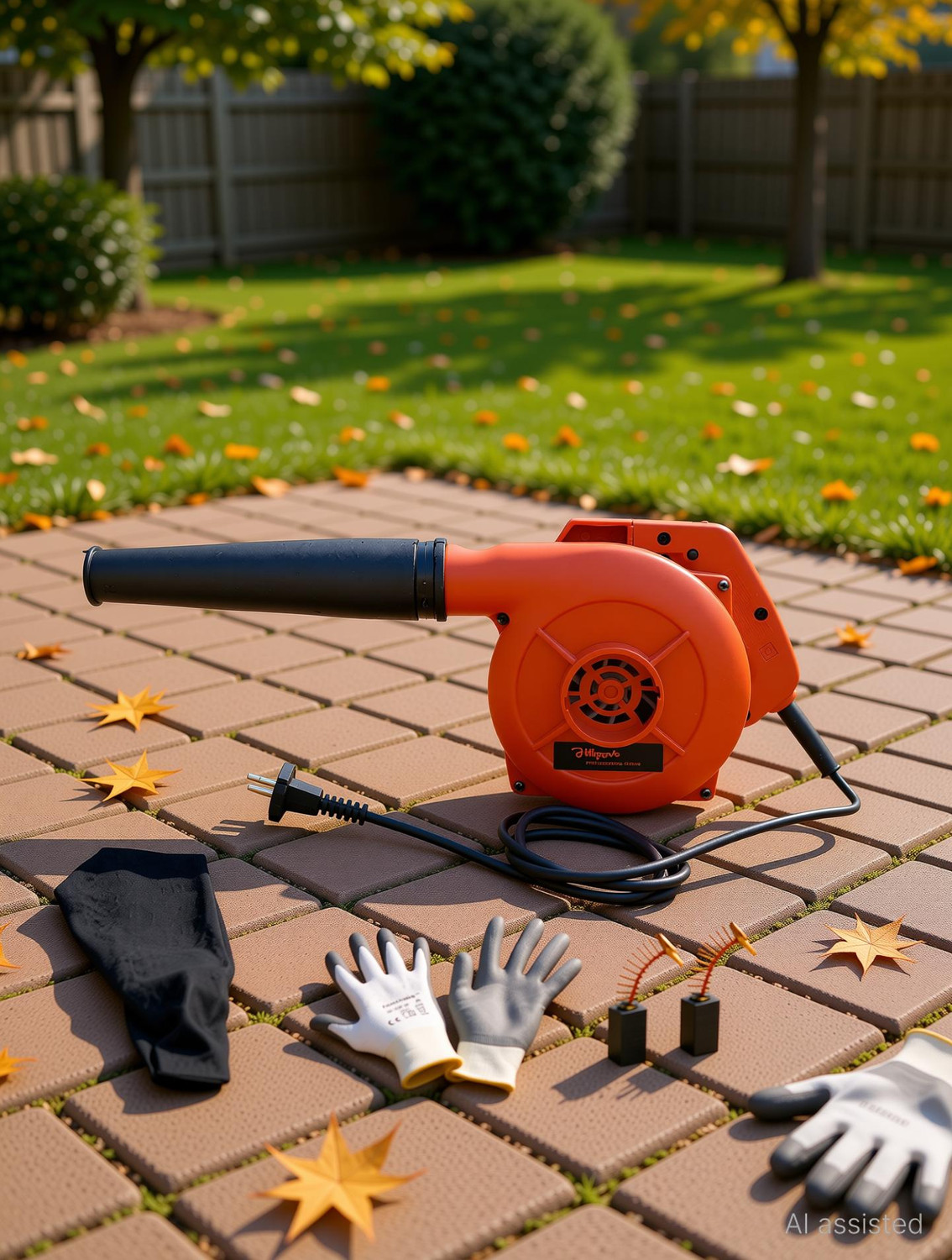 Image of Hillgrove HGCM1259M2 800W-18000RPM Electric Air Blower and Dust Cleaner with Safety Gloves Forward Curved Air Blower