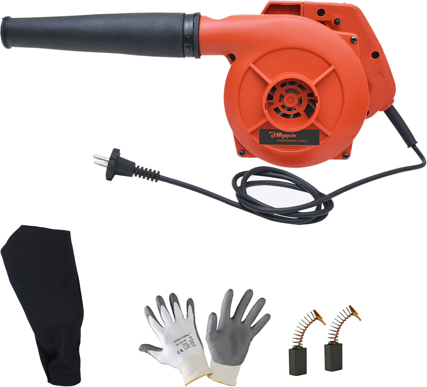 Image of Hillgrove HGCM1259M2 800W-18000RPM Electric Air Blower and Dust Cleaner with Safety Gloves Forward Curved Air Blower