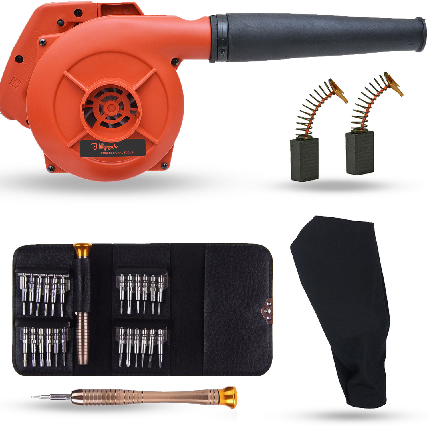 Image of Hillgrove HGCM644M1 800W Electric Air Blower and Suction Dust Cleaner with Carbon Brushes Forward Curved Air Blower