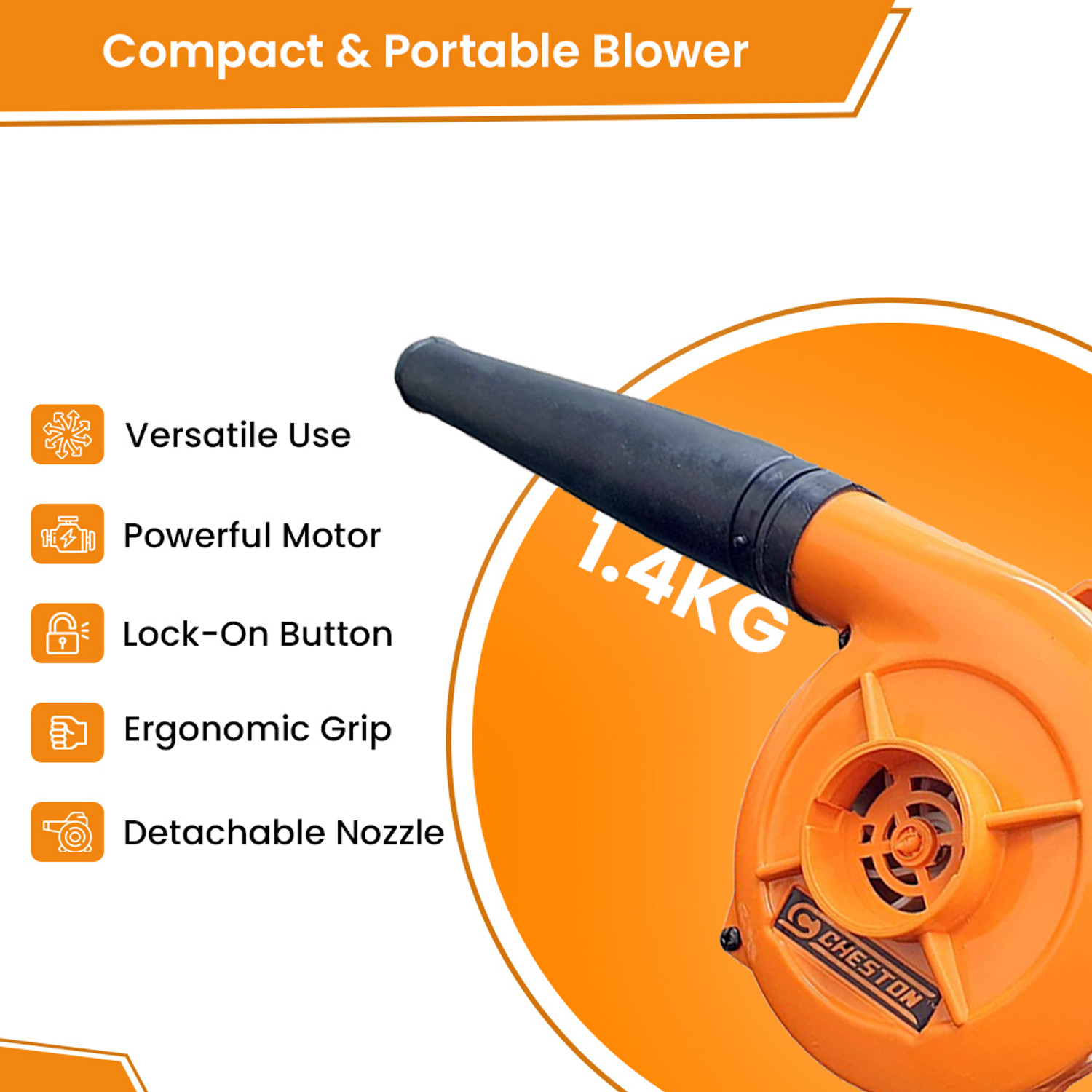 Image of CHESTON 550 Watts I 80 miles /hour speed I Anti-vibration I 13000 rpm I Dust Cleaner Forward Curved Air Blower