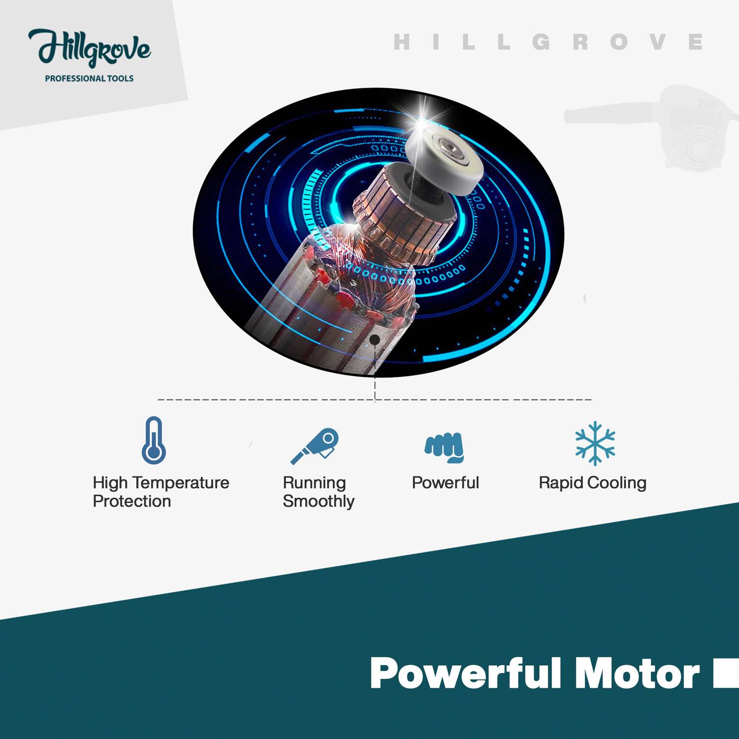 Hillgrove HGM1260M2 800W Air Blower with 5 Tools - Image 5